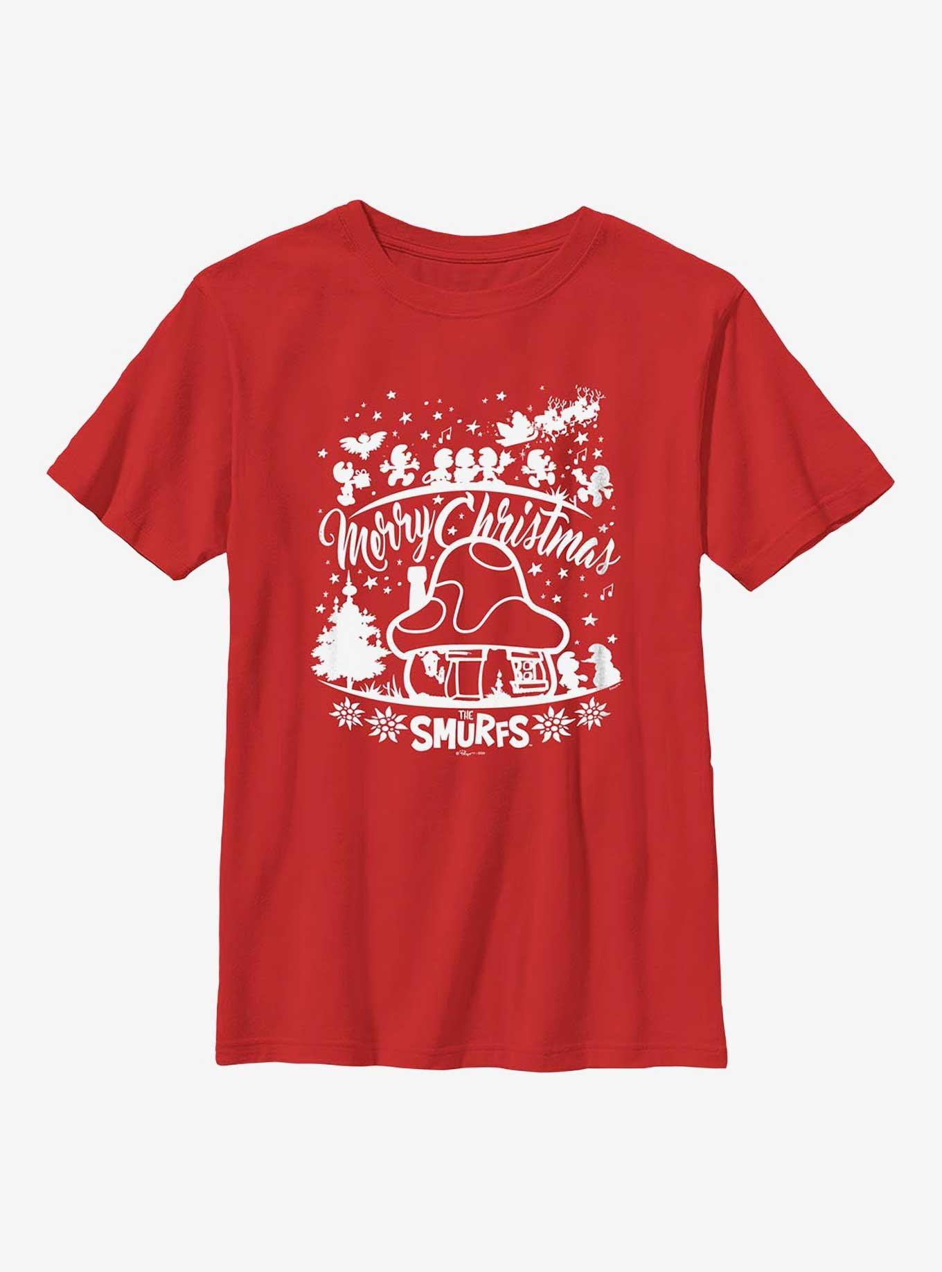 The Smurfs Merry Christmas The Smurf Youth T-Shirt, , hi-res