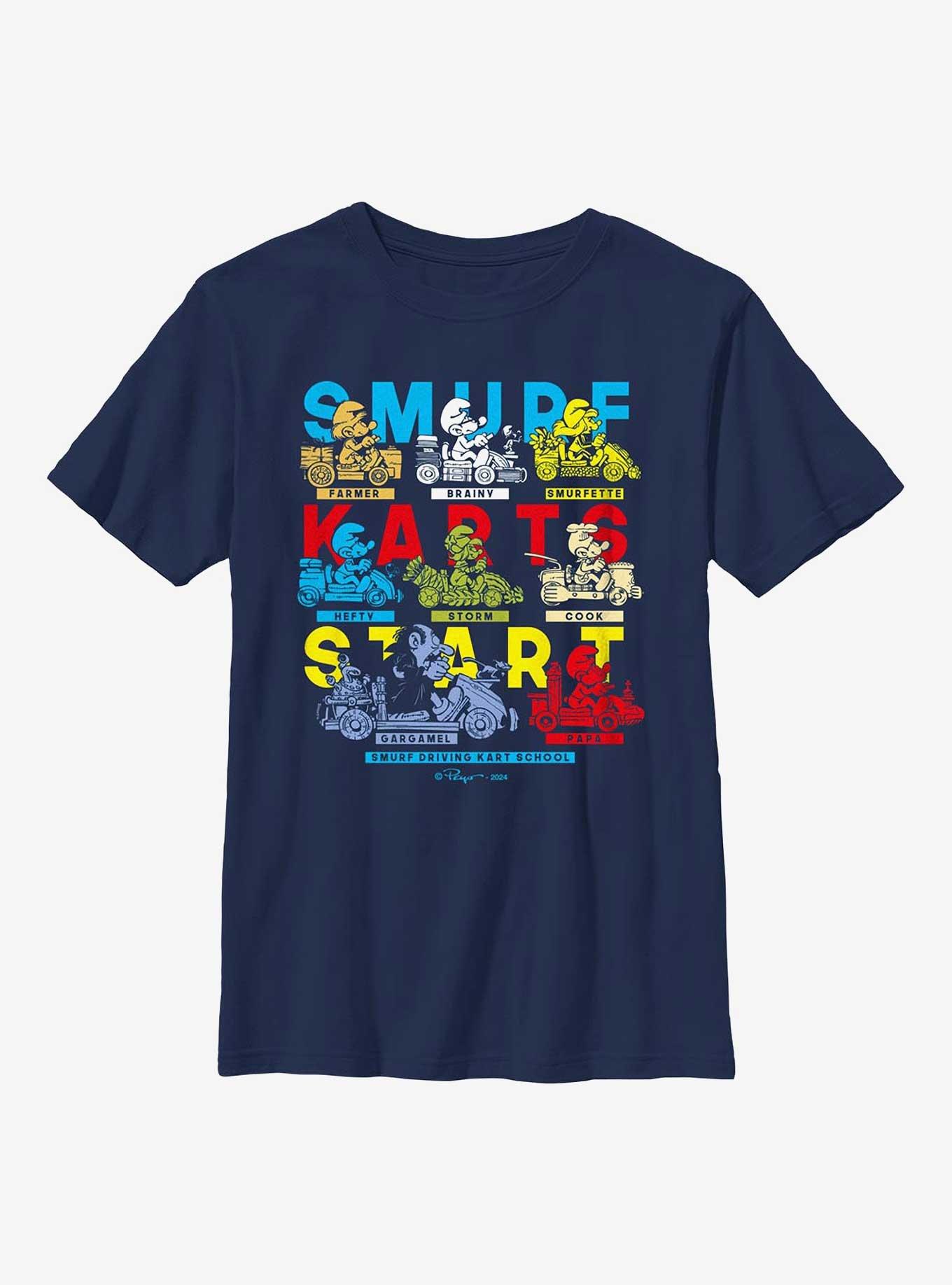 The Smurfs Driving Kart School Youth T-Shirt, , hi-res