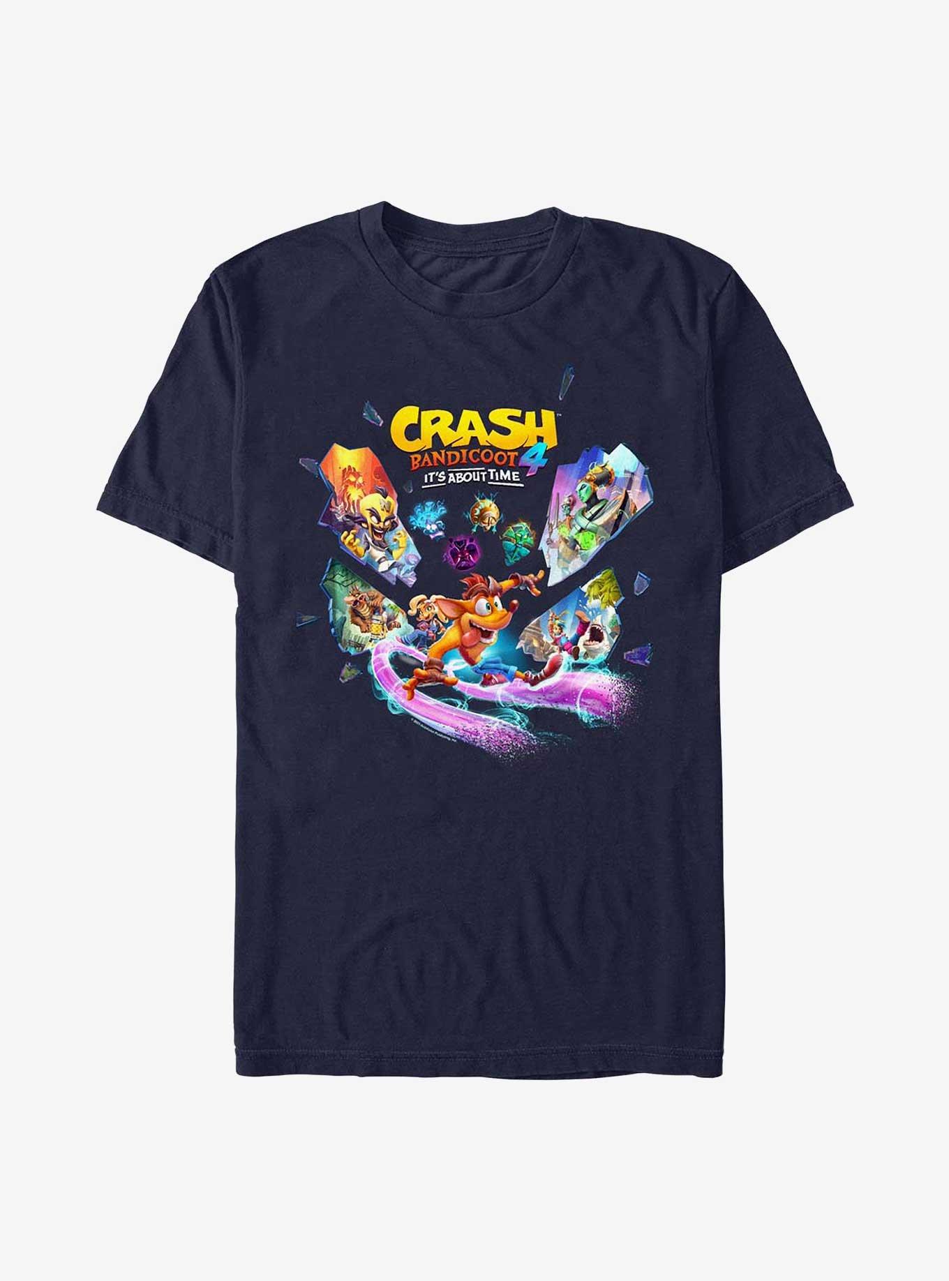 Crash Bandicoot Crash Time Shards T-Shirt, NAVY, hi-res