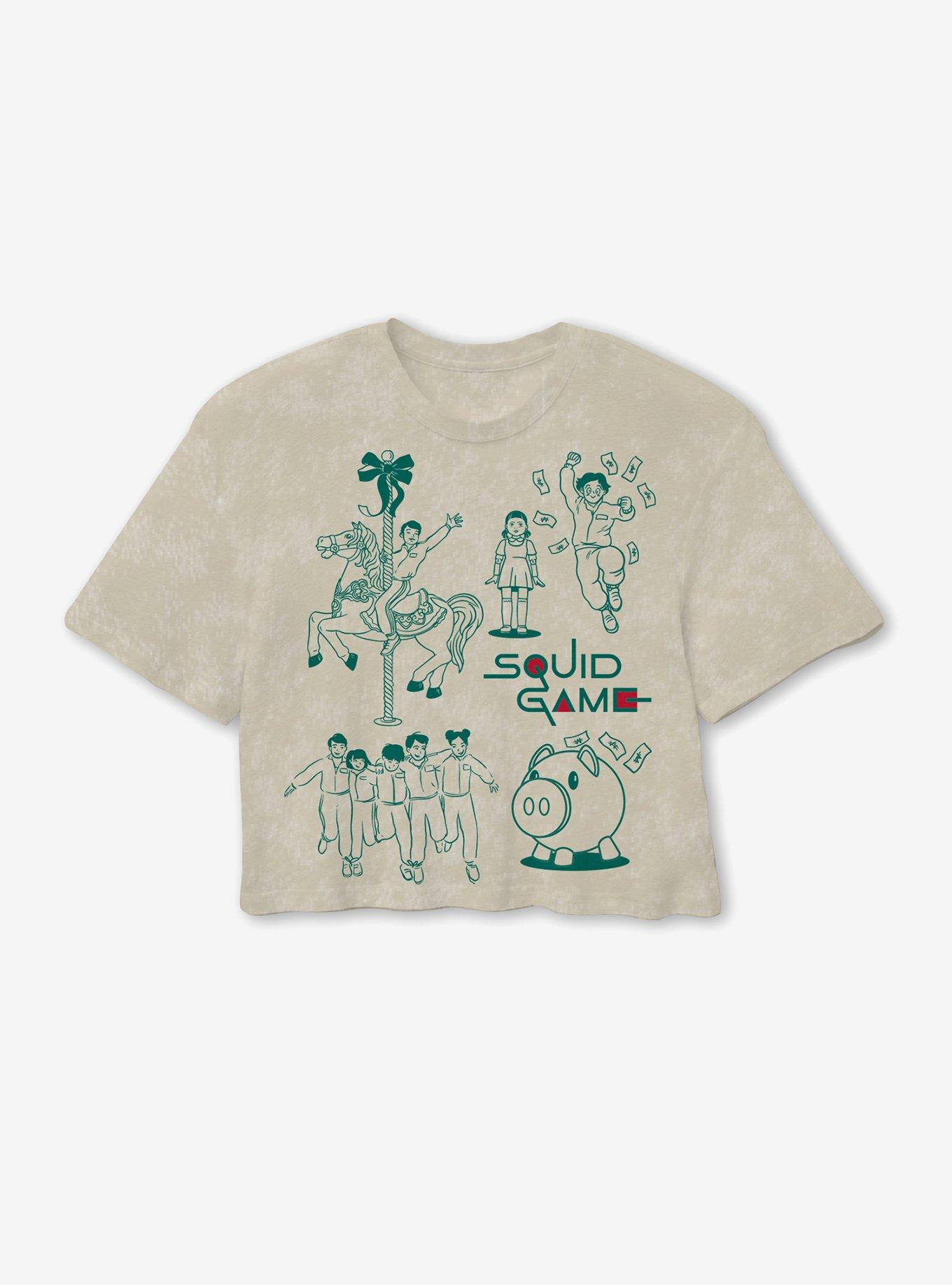 Squid Game 2 Cream Mineral Wash Girls Skimmer T-Shirt
