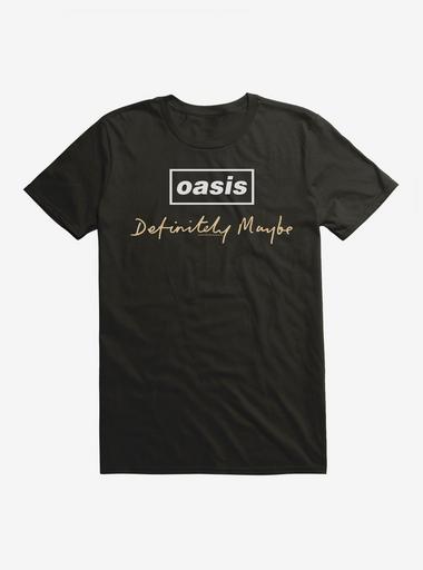 Oasis Definitely Maybe Script Logo T-Shirt - BLACK | Hot Topic