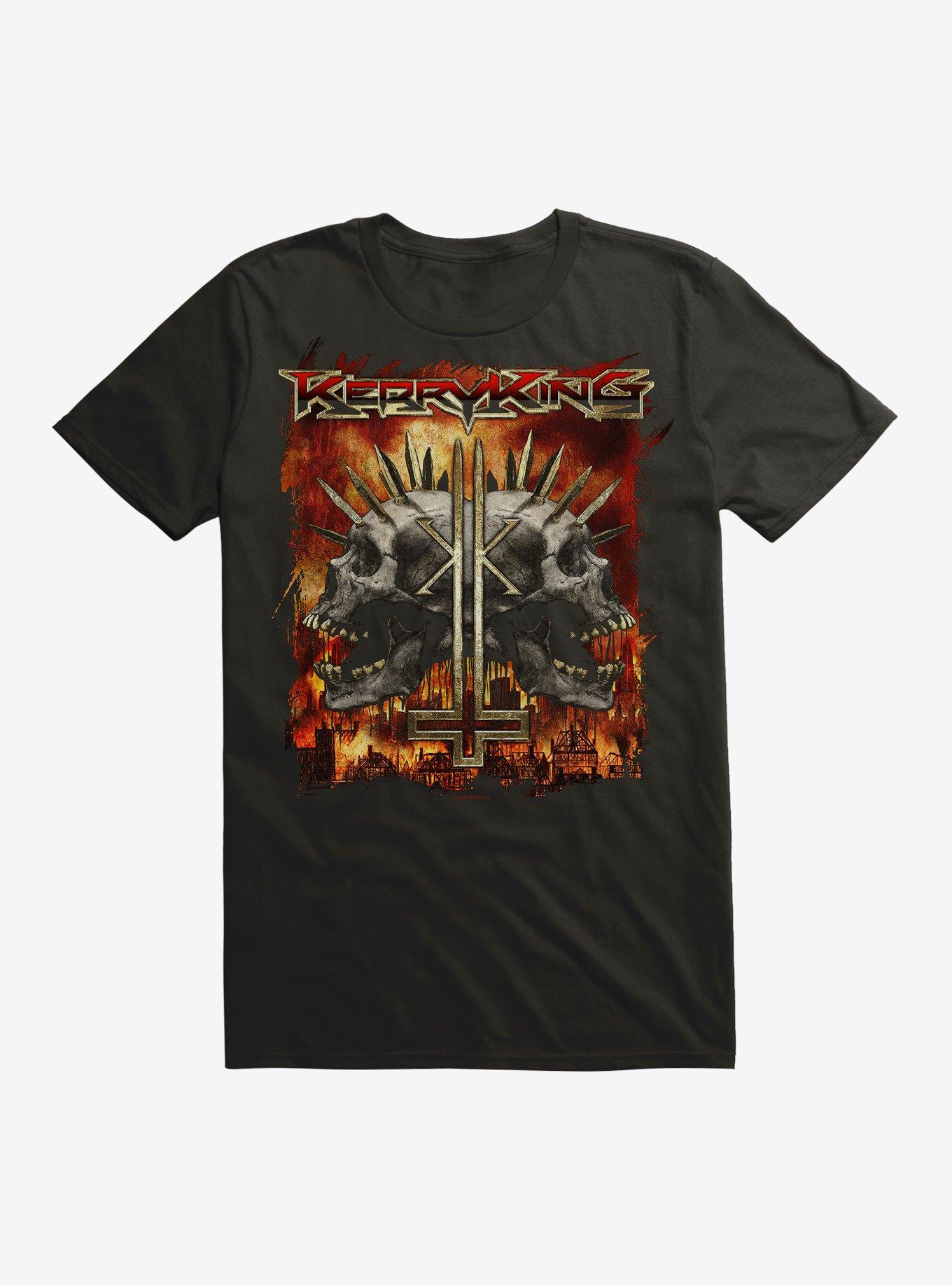 Kerry King Spiked Skulls T-Shirt, , hi-res