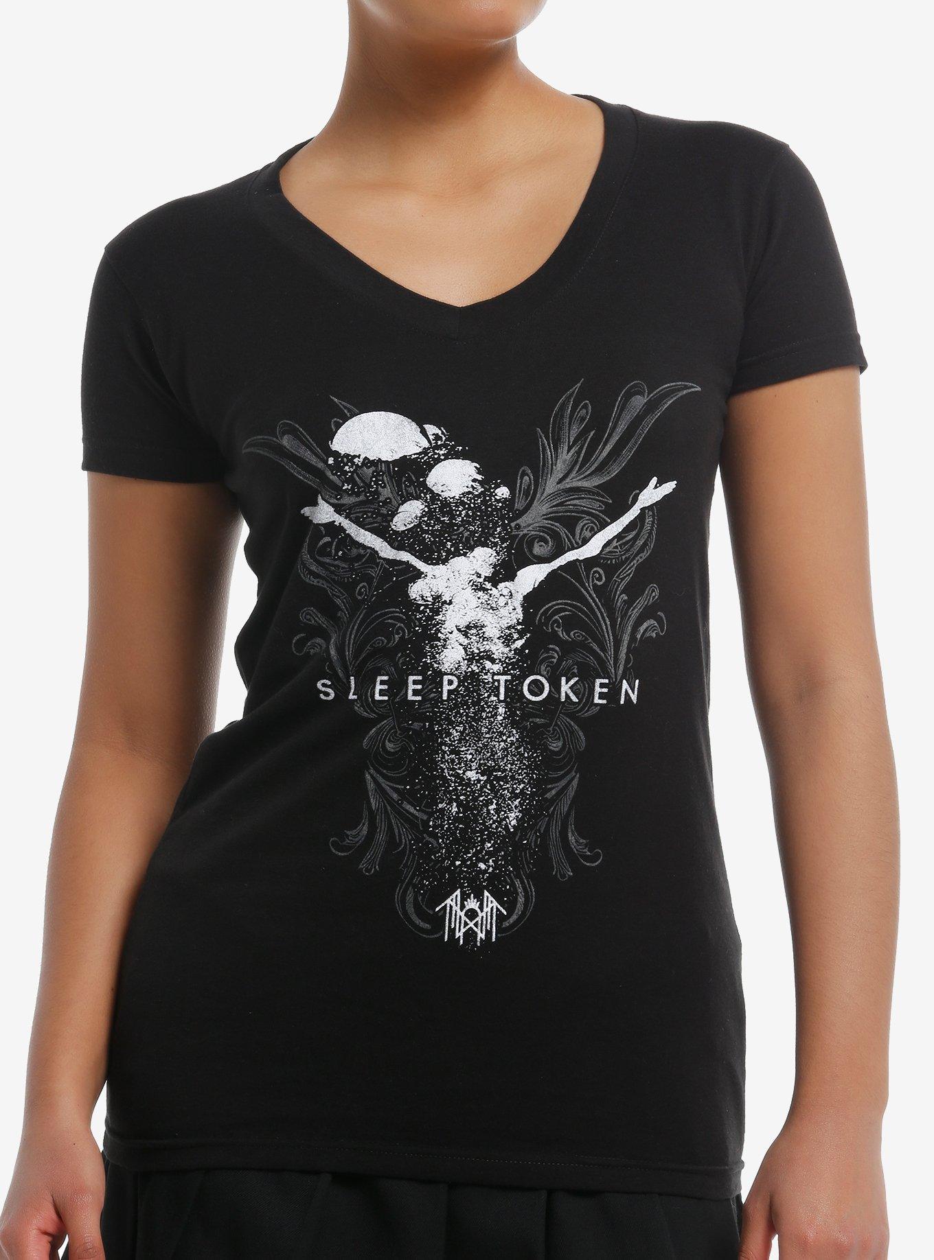 Sleep Token Bubbles Girls V-Neck T-Shirt, BLACK, hi-res