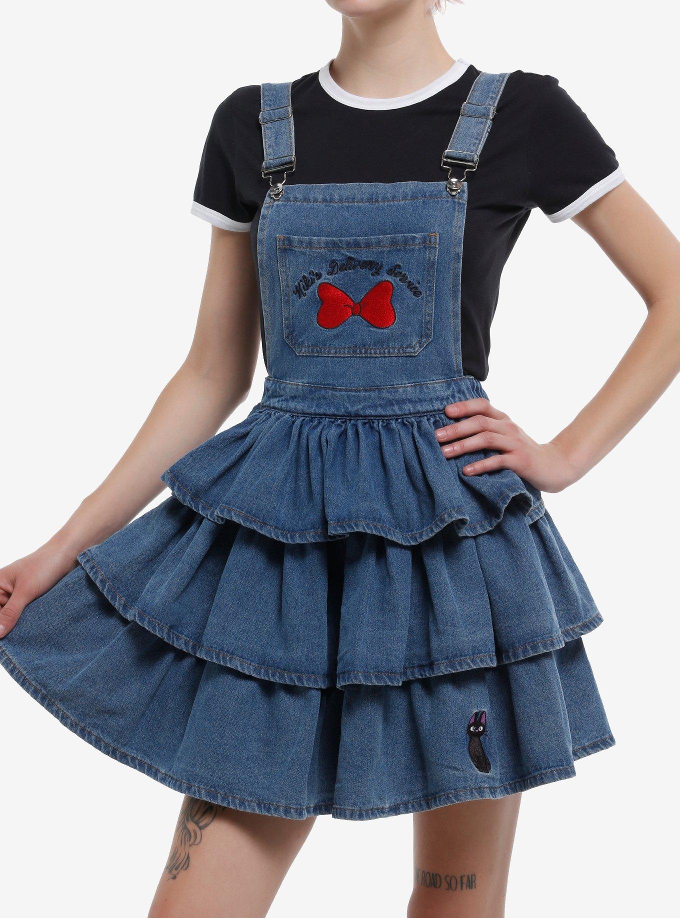 Studio Ghibli® Kiki's Delivery Service Jiji Bow Denim Skirtall, , hi-res