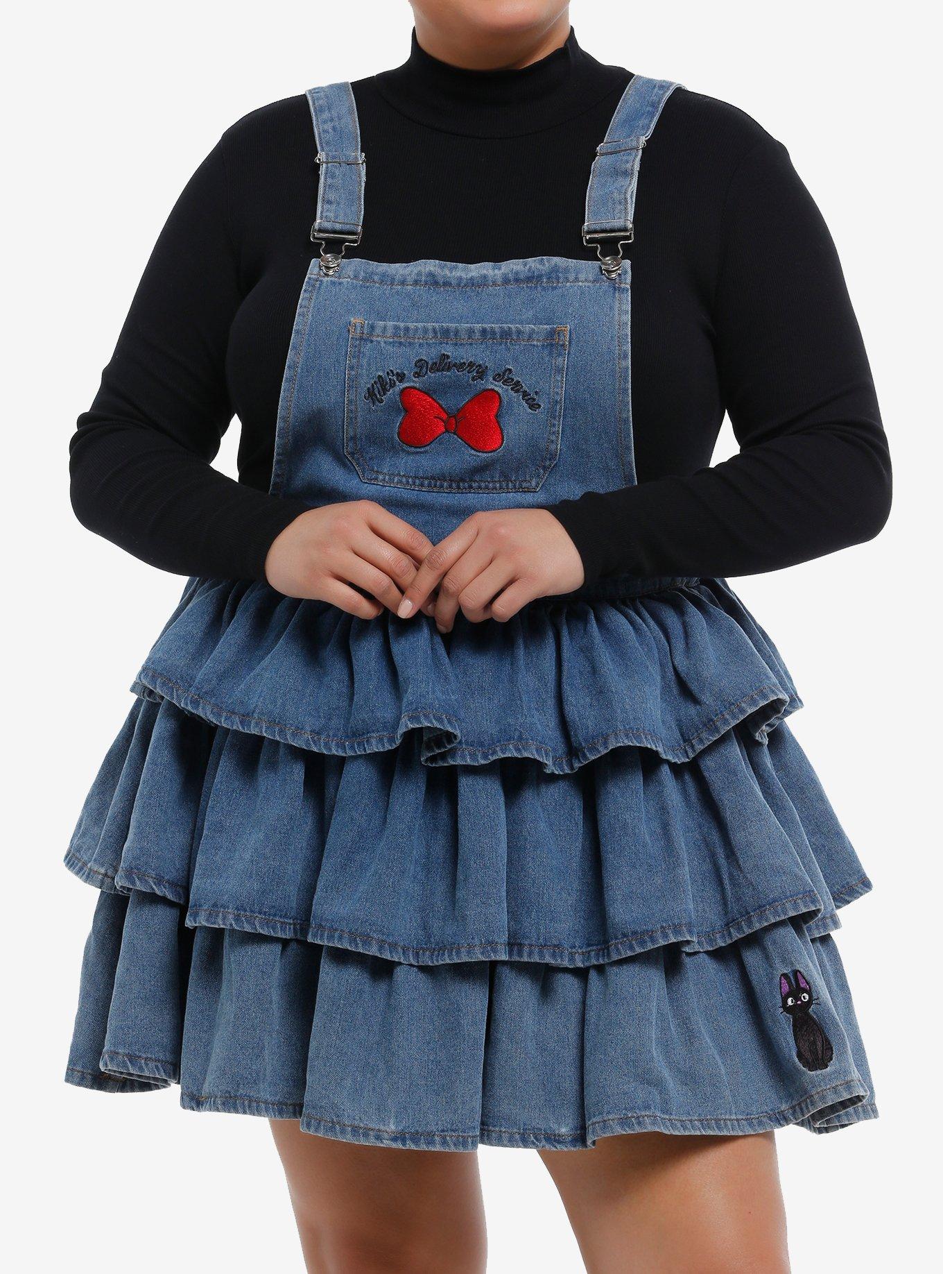 Studio Ghibli® Kiki's Delivery Service Jiji Bow Denim Skirtall Plus Size, , hi-res