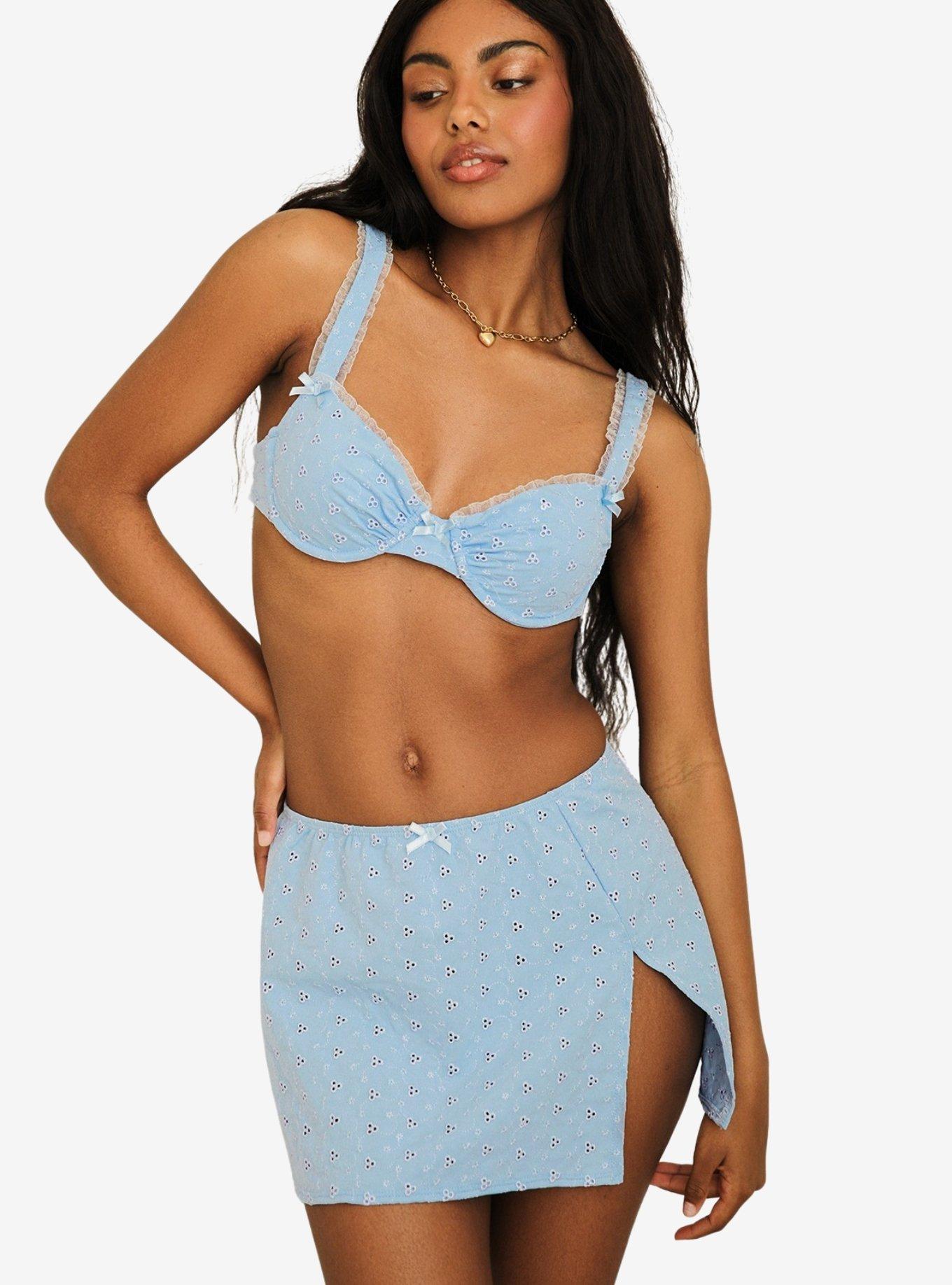 Dippin' Daisy's Charmed Slit Mini Cover-Up Skirt Baby Blue, , hi-res