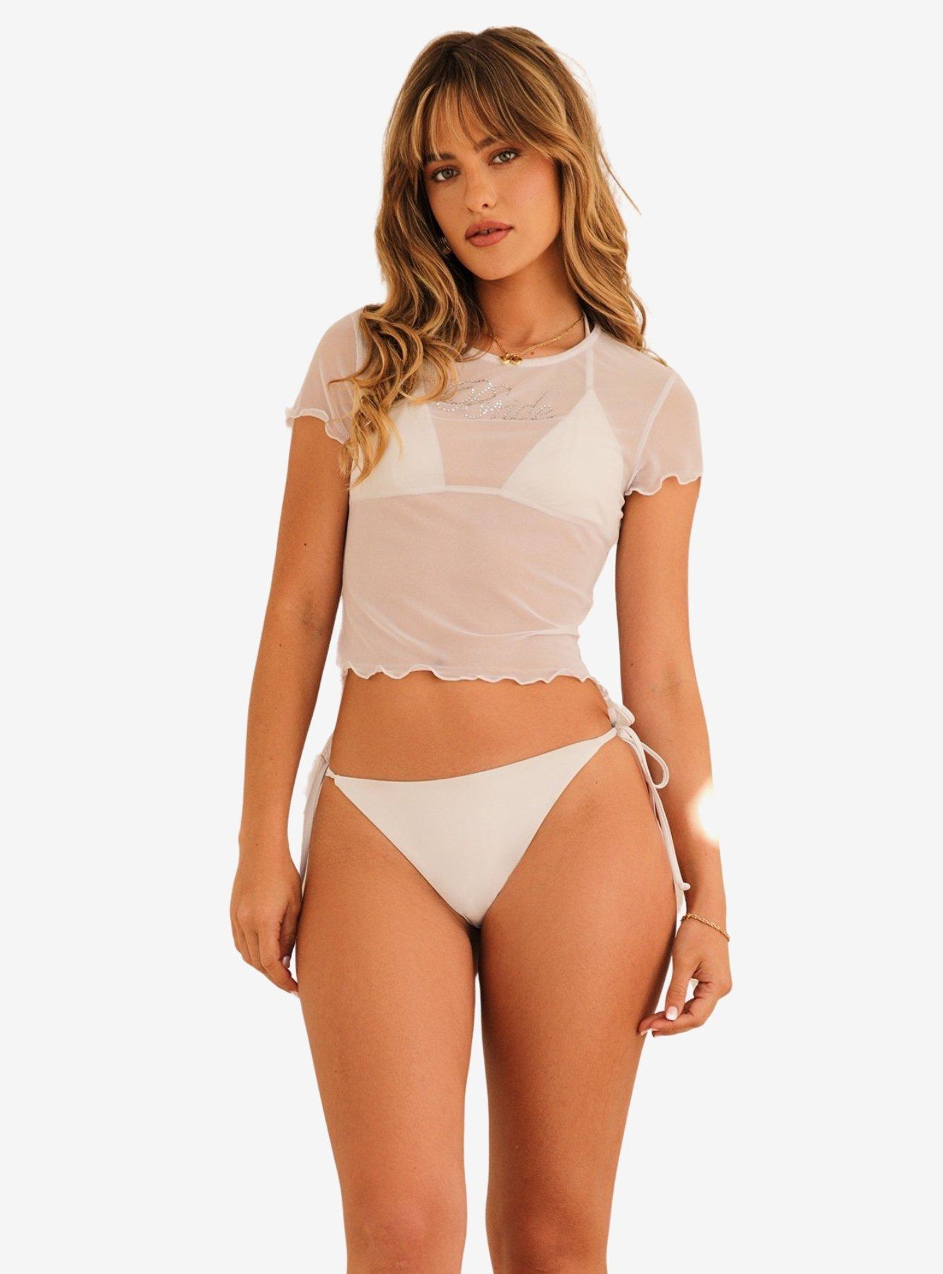 Dippin' Daisy's Mia Tie String Swim Bottom White, , hi-res