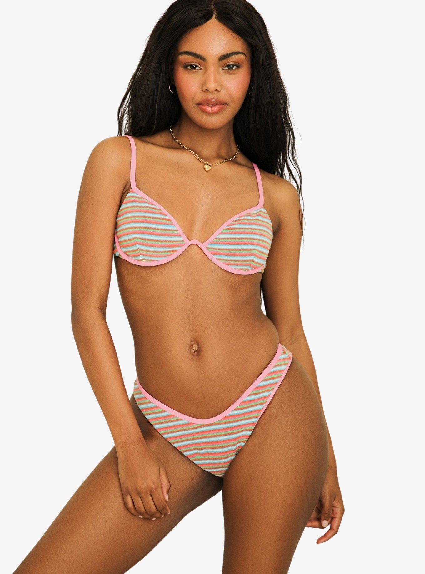 Dippin' Daisy's Daphne Underwire Swim Top Watermelon Stripe, , hi-res