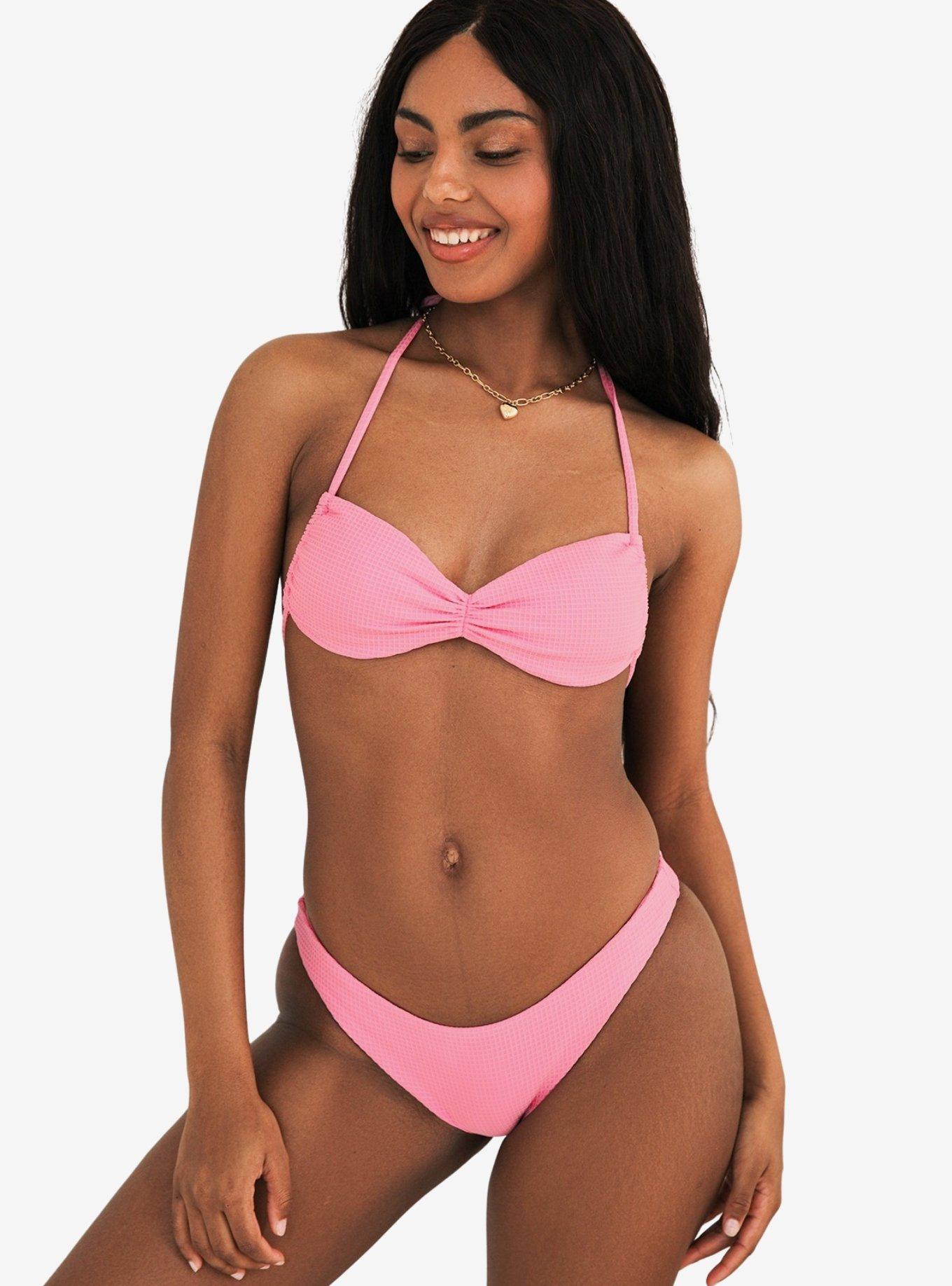 Dippin' Daisy's Nocturnal Cheeky Swim Bottom Bubblegum Waffle, PINK, hi-res