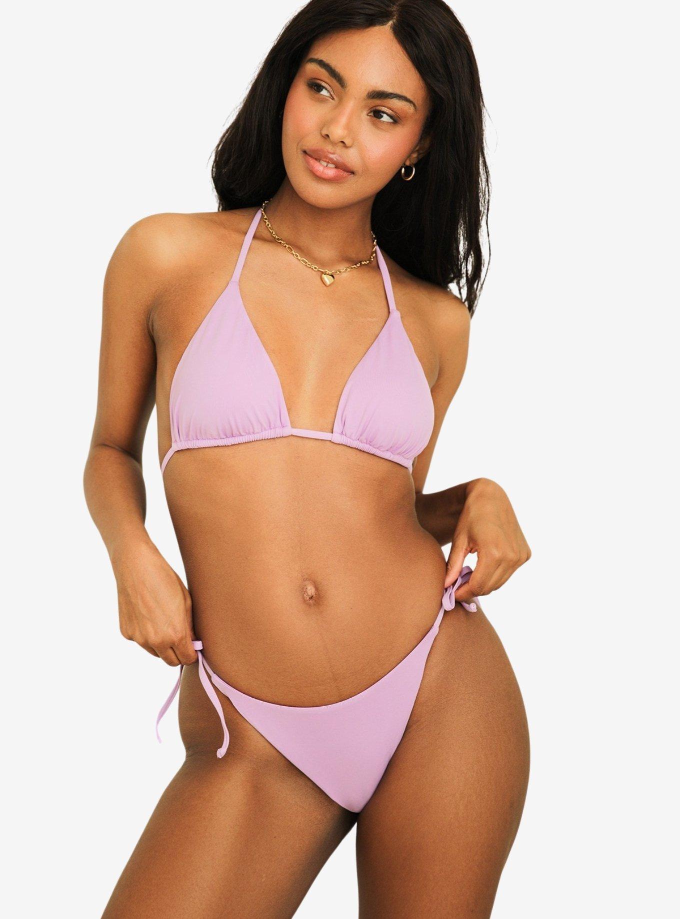 Dippin' Daisy's Palm Tie Back Triangle Swim Top Lavender, , hi-res