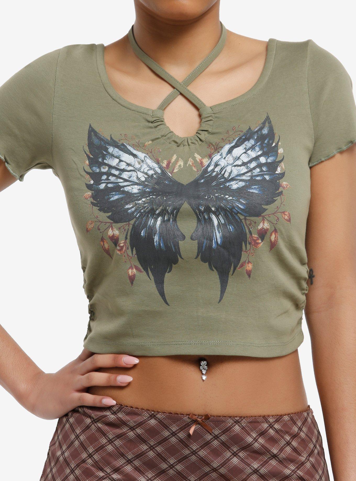 Thorn & Fable Butterfly Girls Halter T-Shirt, , hi-res