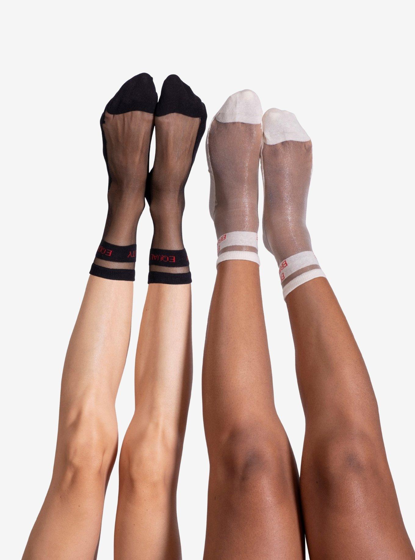 LECHERY Be Brave & Equality Sheer Crew Socks (2 Pairs), , hi-res