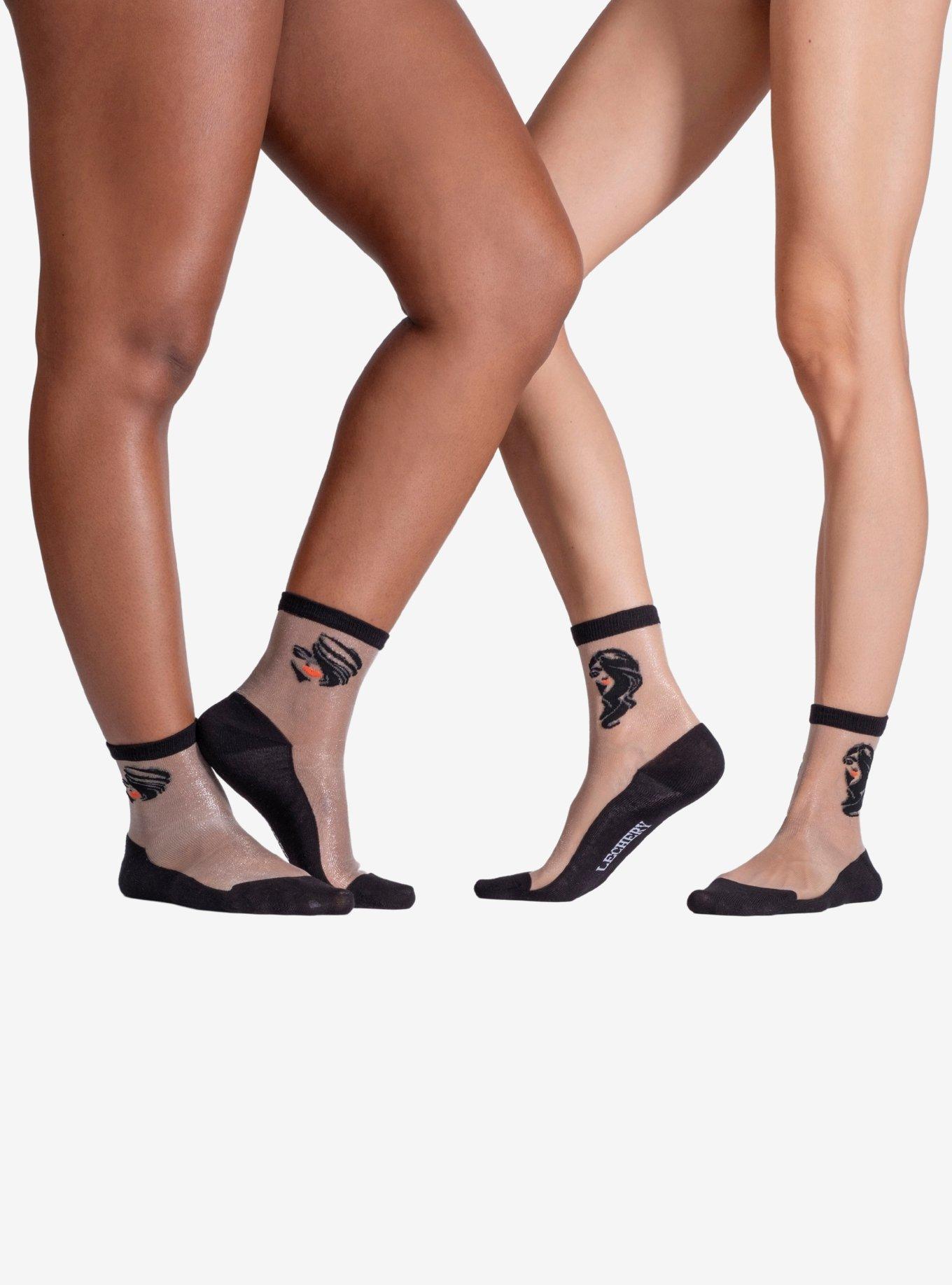 LECHERY Femme Fatale Sheer Crew Socks (2 Pairs), , hi-res