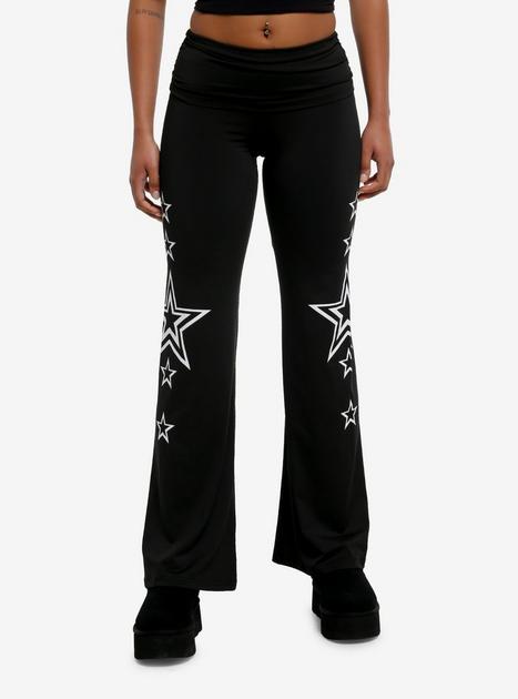 Black & White Y2K Star Wide Leg Leggings | Hot Topic