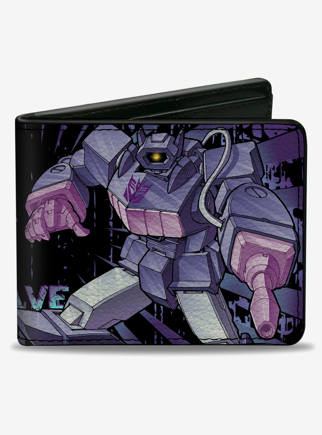 Transformers Shockwave Poses and Decepticon Shield Purples Bifold Wallet, , hi-res