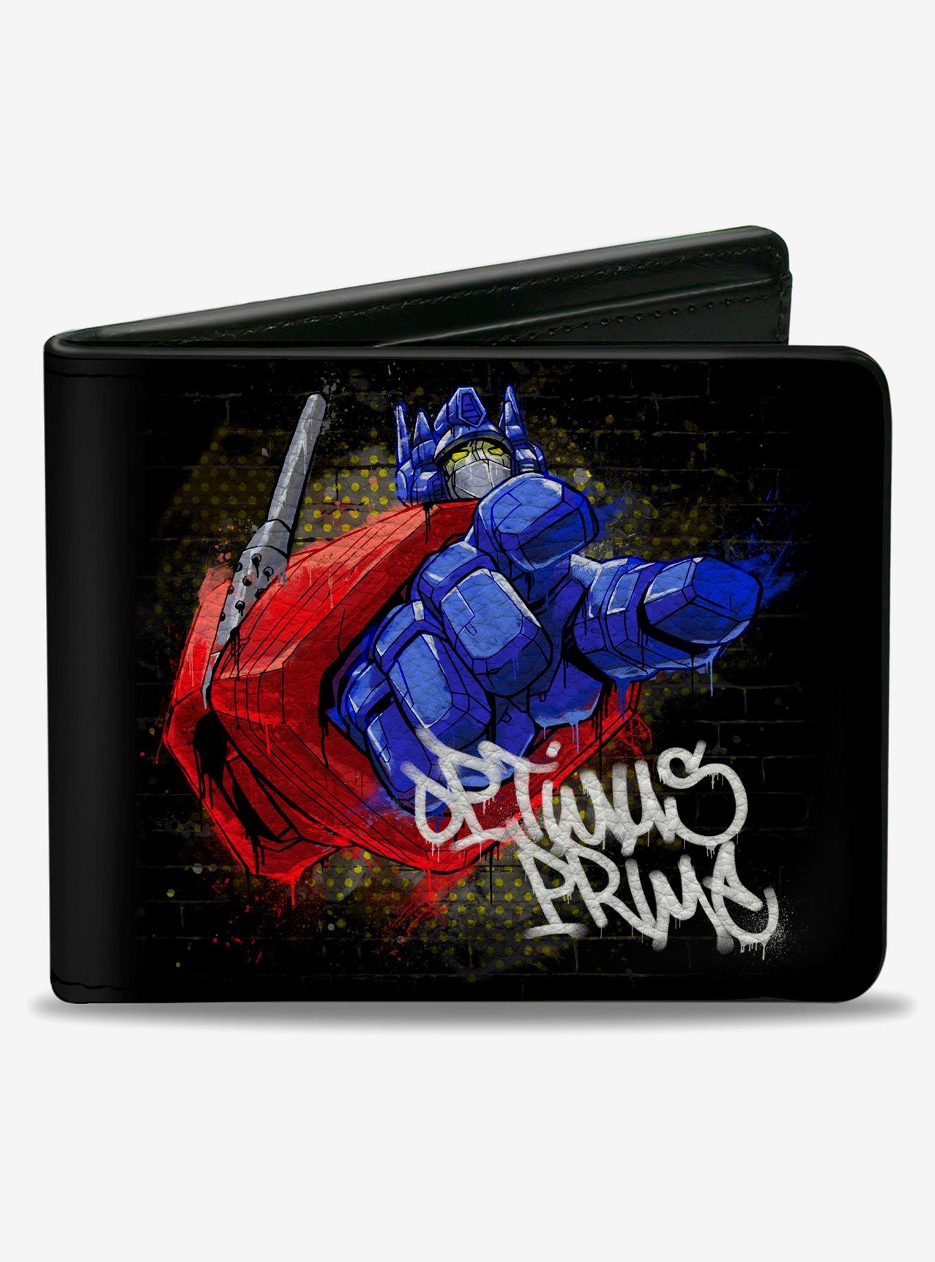 Transformers Optimus Prime Pointing Pose Tag Black Bifold Wallet, , hi-res