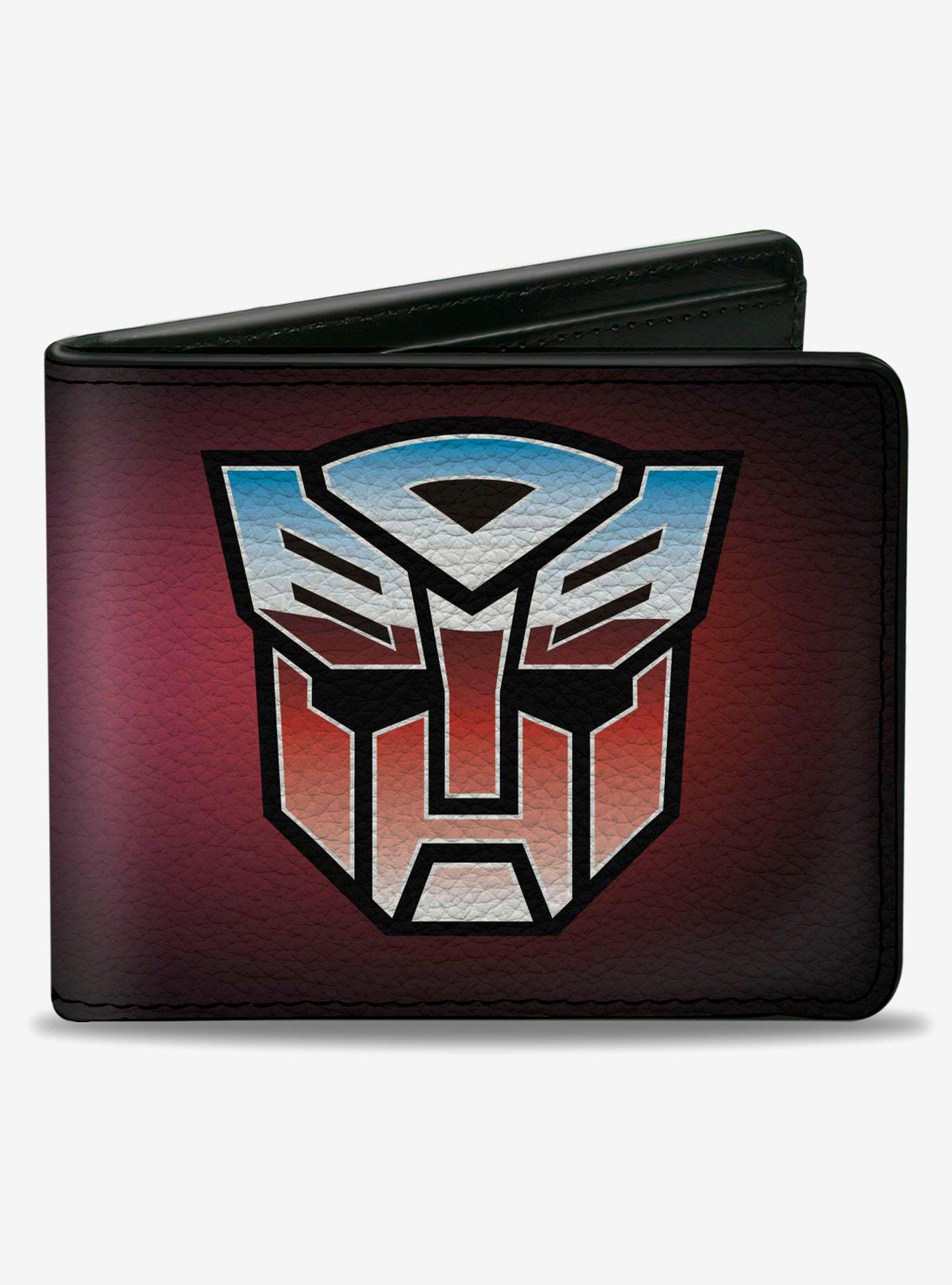 Transformers Autobot and Decepticon Fade Shields Reds Purples Bifold Wallet, , hi-res