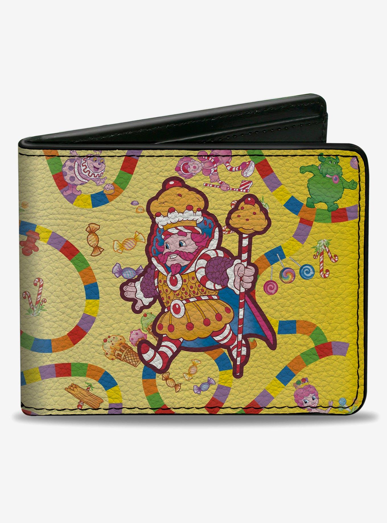 Candy Land Kandy King Game Path Pose and Characters Multi Bifold Wallet, , hi-res