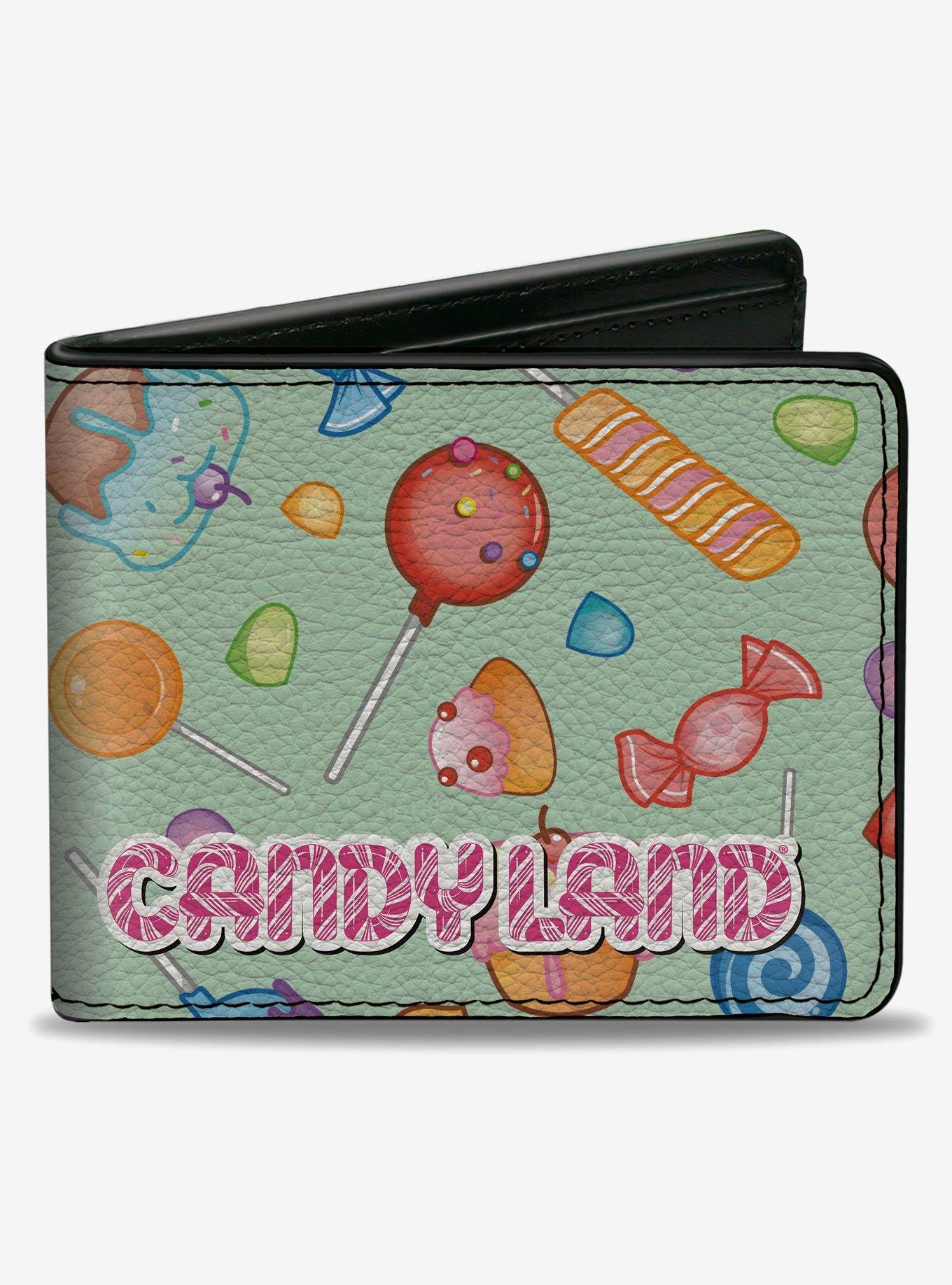 Candy Land Title Logo and Candy Collage Mint Green Bifold Wallet, , hi-res