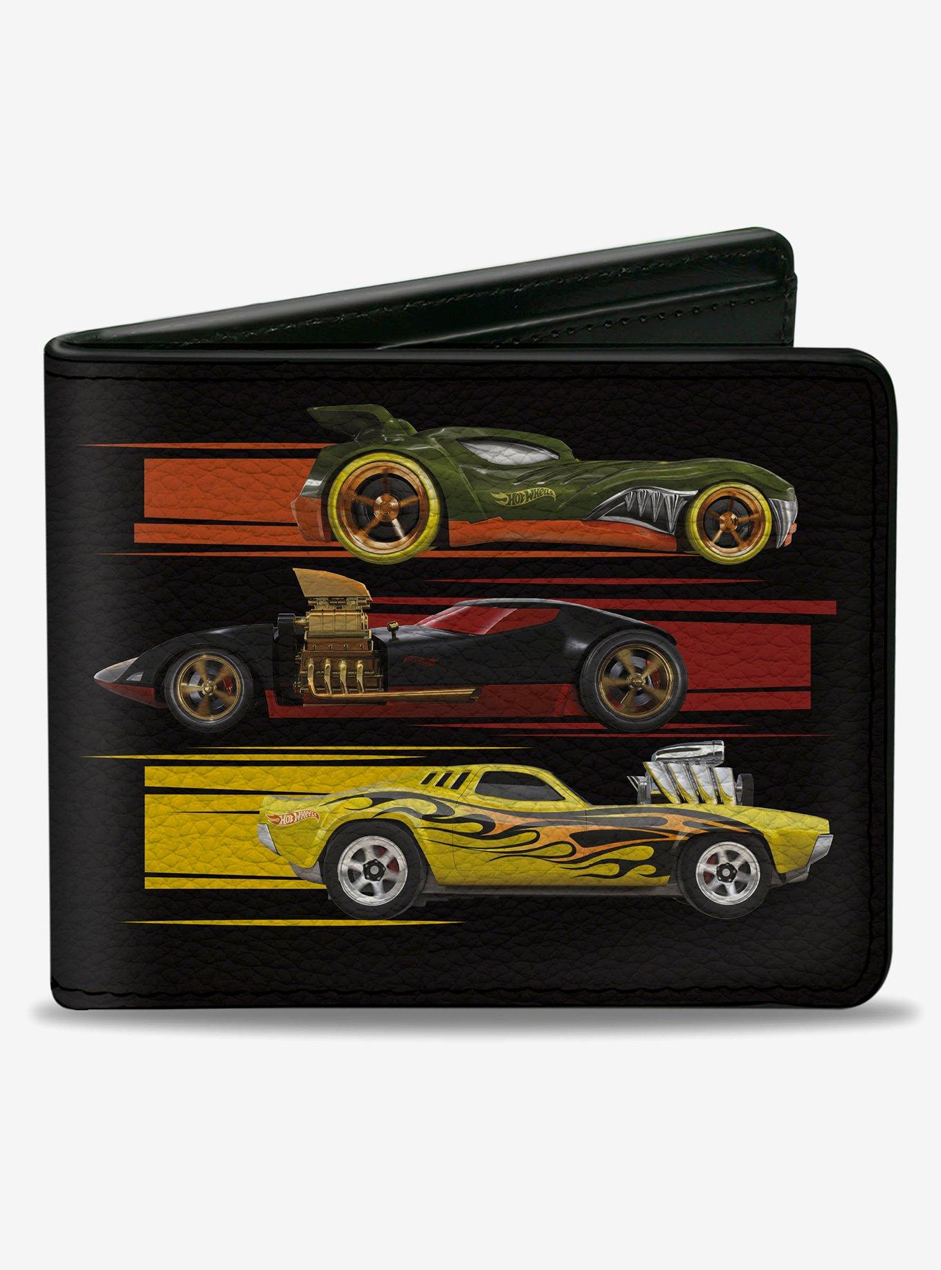 Hot Wheels Six Sportscar Profiles Black Multi Color Bifold Wallet, , hi-res