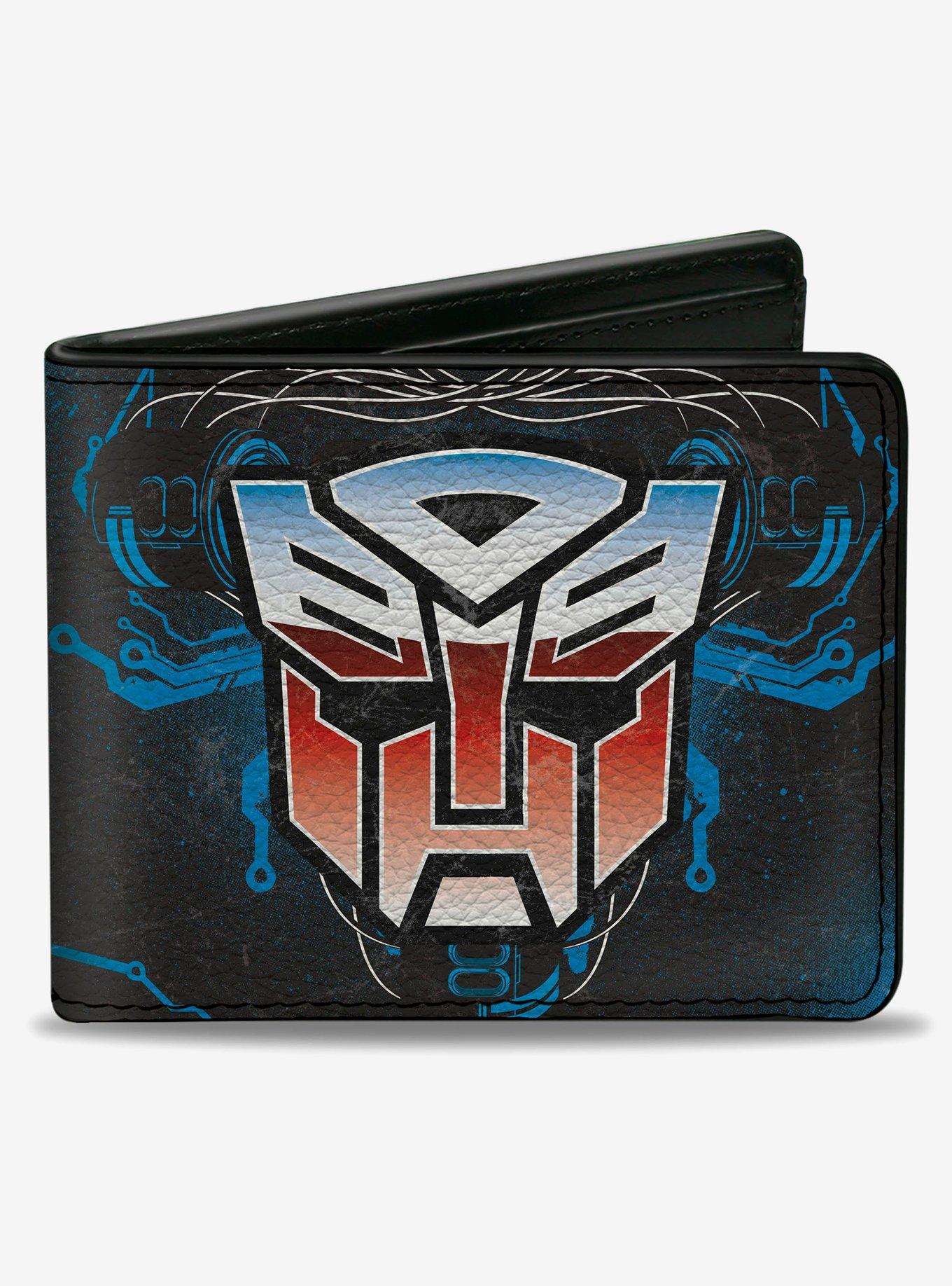 Transformers Autobot Gradient Shield and Circuitry Black Blue Bifold Wallet, , hi-res