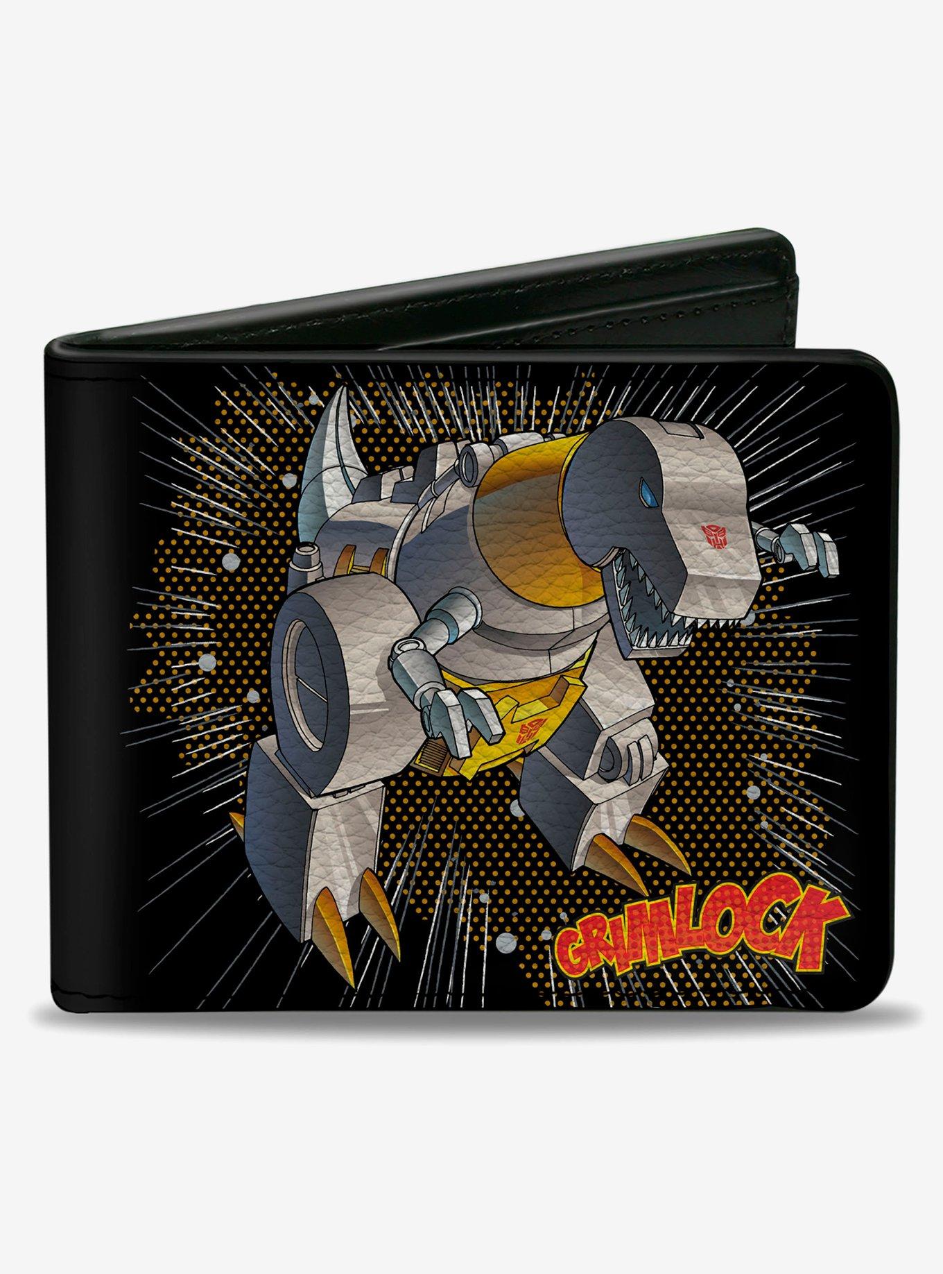 Transformers Grimlock Tyrannosaurus Rex Pose and Logo Black Bifold Wallet, , hi-res