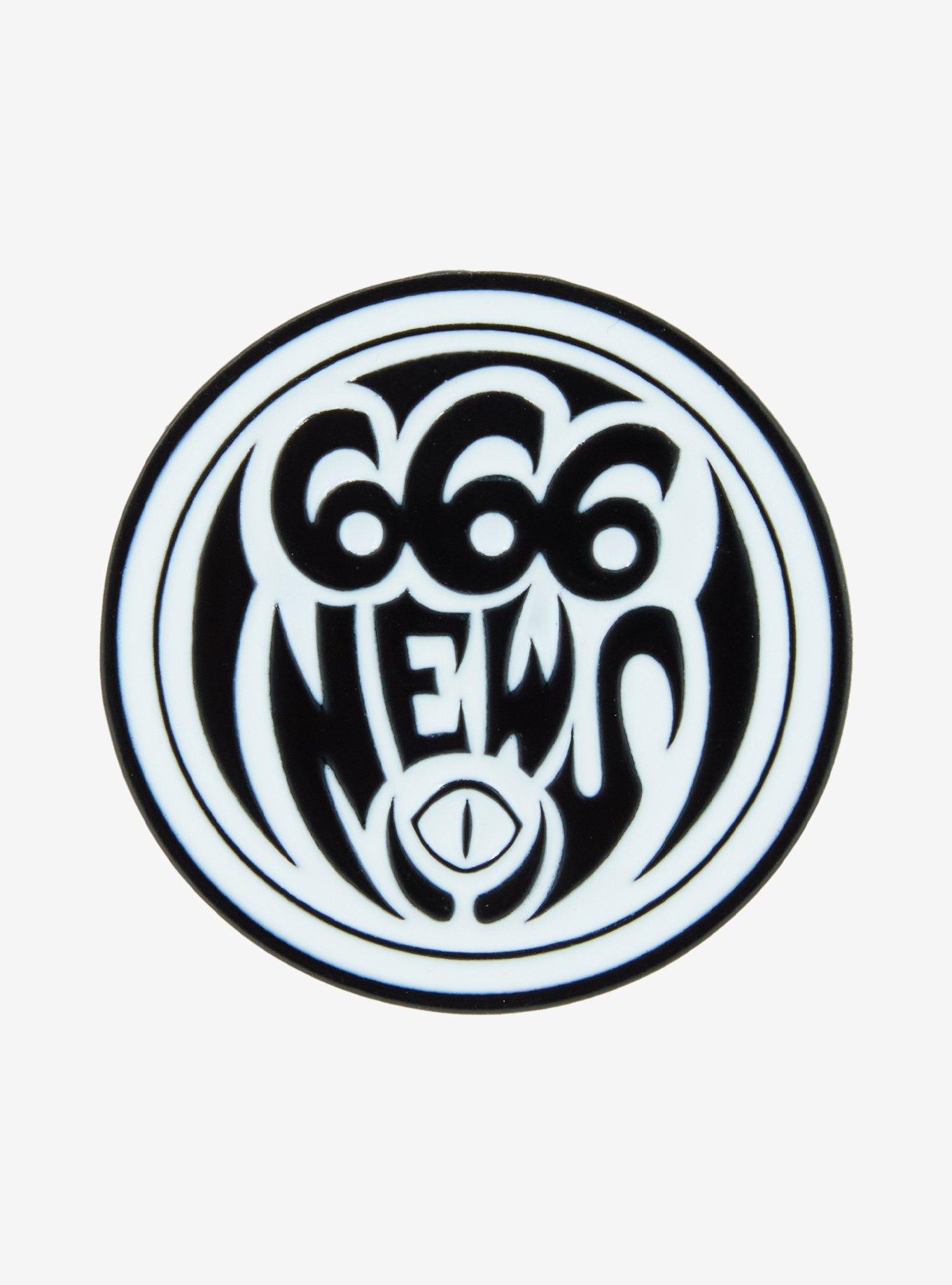 Hazbin Hotel 666 News Logo Enamel Pin, , hi-res