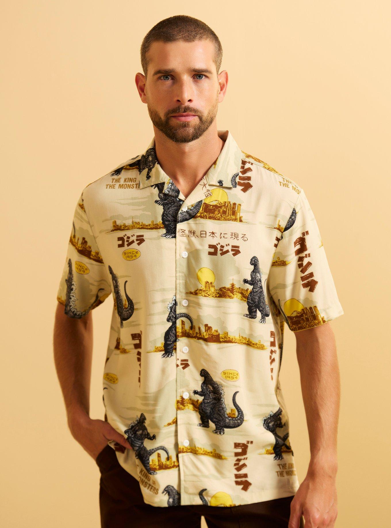 Godzilla City Skylines Allover Print Woven Button-Up - BoxLunch Exclusive
