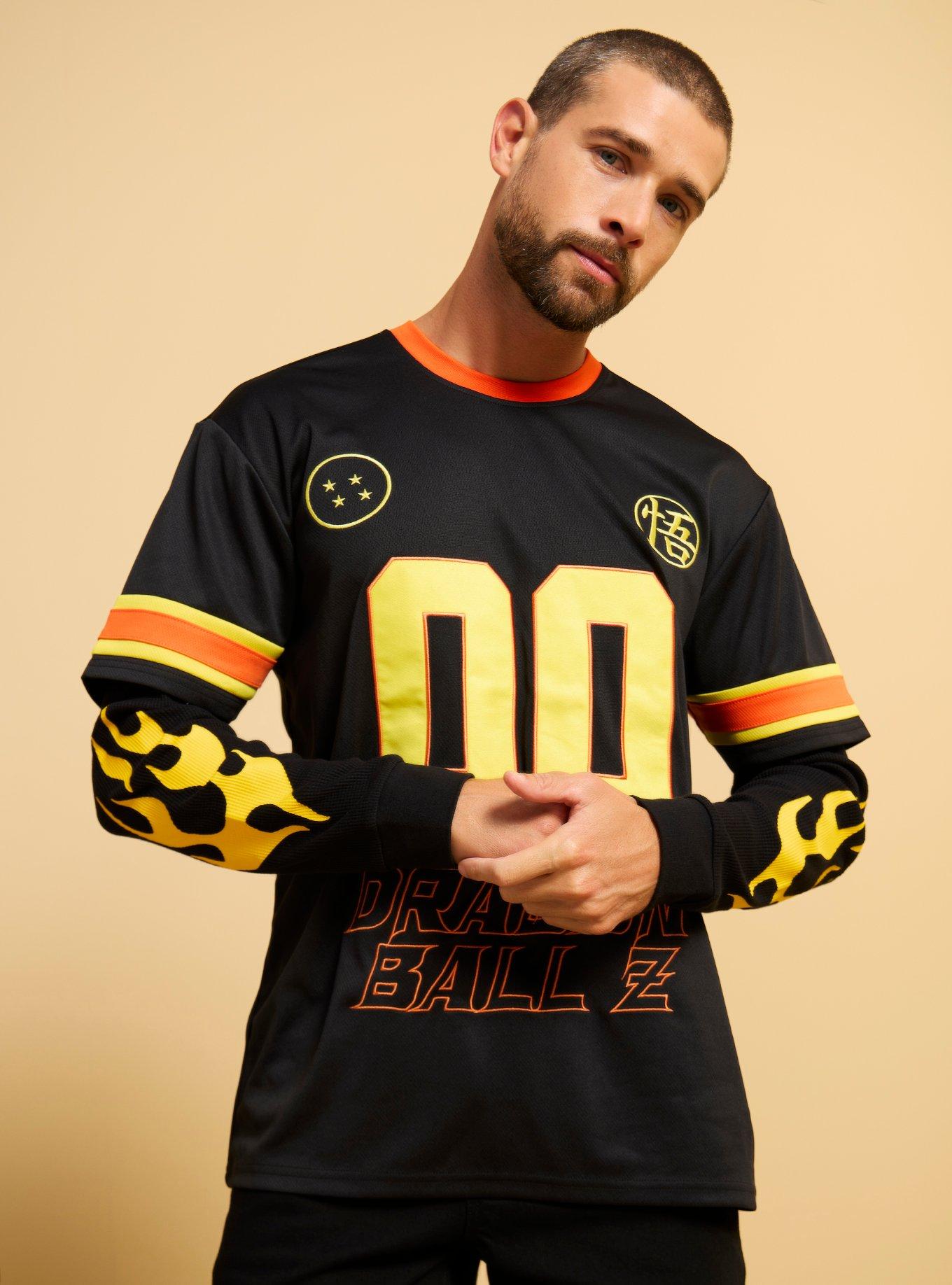 【CPGN STUDIO】24SS★ PLAY BALL Layered Jersey Long Sleeve Dragon Ball Z Flames Layered Long Sleeve Jersey - BoxLunch