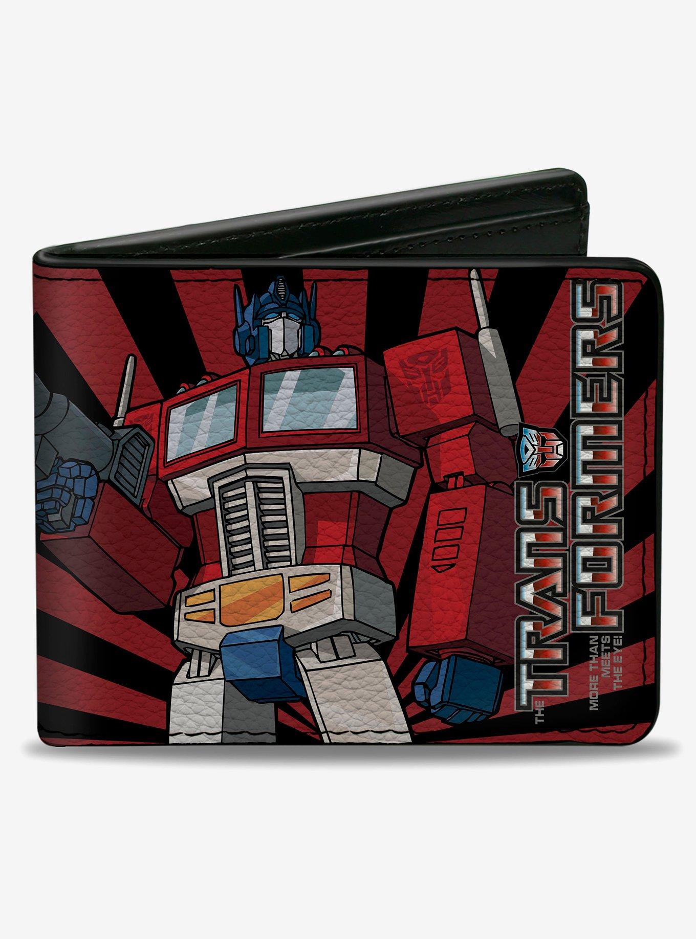 Transformers Optimus Prime Pose and Semi Truck Rays Black Red Bifold Wallet, , hi-res