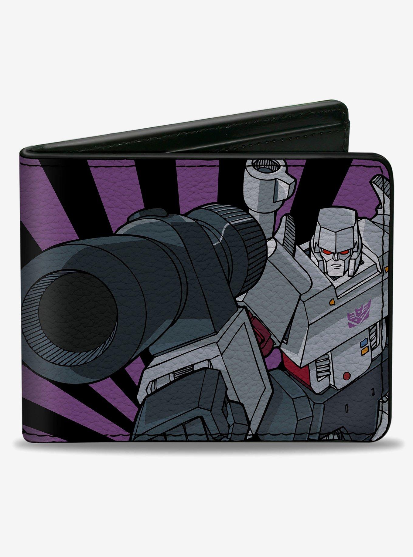 Transformers Megatron Blaster and Standing Poses Black Purple Bifold Wallet, , hi-res