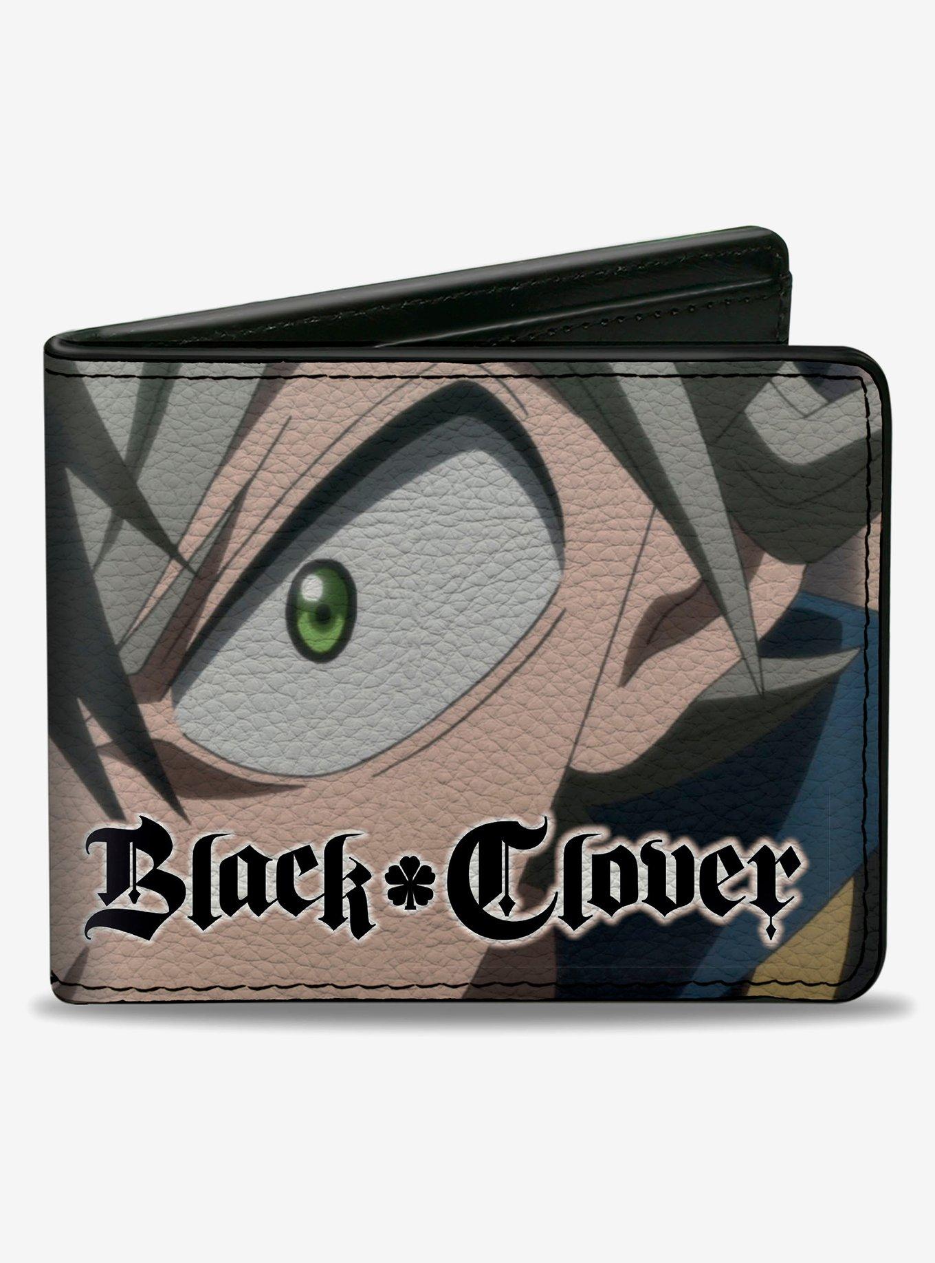 Black Clover Black Asta Anti Magic Face Close Up and Logo Bifold Wallet, , hi-res