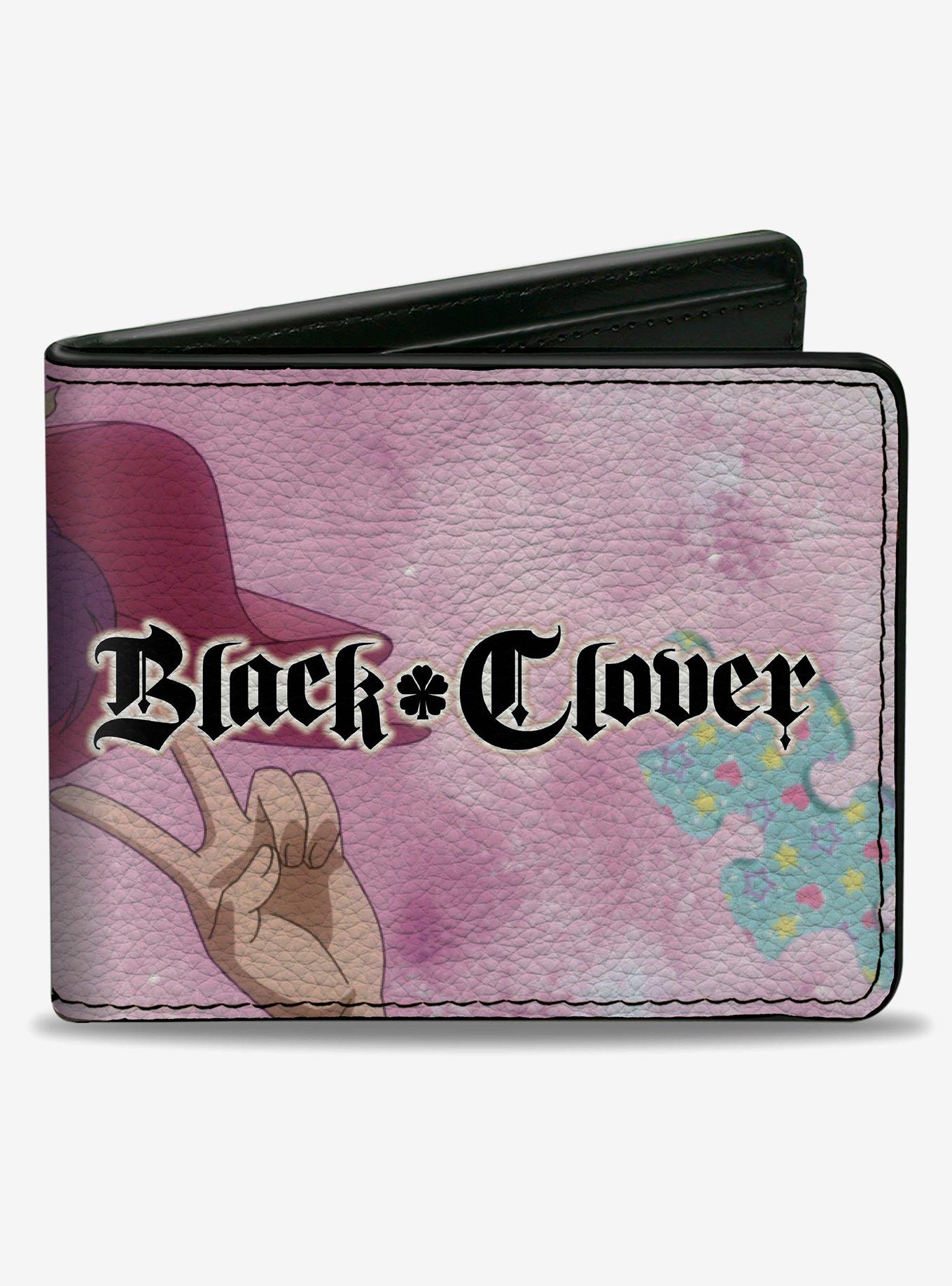 Black Clover Dorothy Unsworth Peace Pose and Title Logo Pinks Bifold Wallet, , hi-res