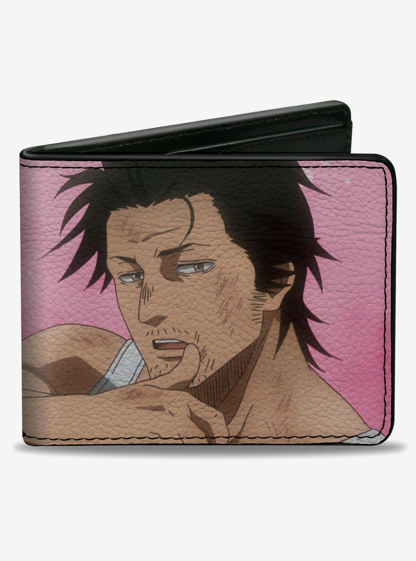 Black Clover Sexy Yami Sukehiro Pose and Roses Pinks Bifold Wallet, , hi-res