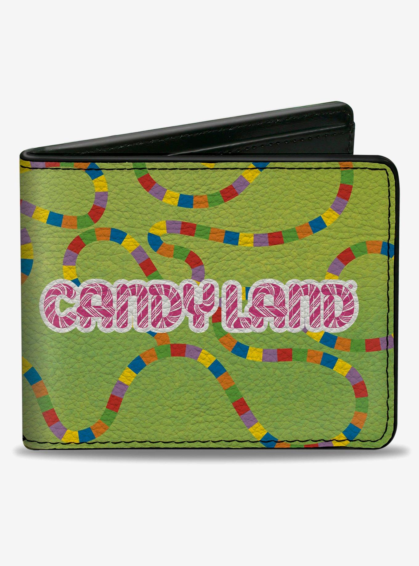 Candy Land Title Logo and Game Path Green Multi Color Bifold Wallet, , hi-res