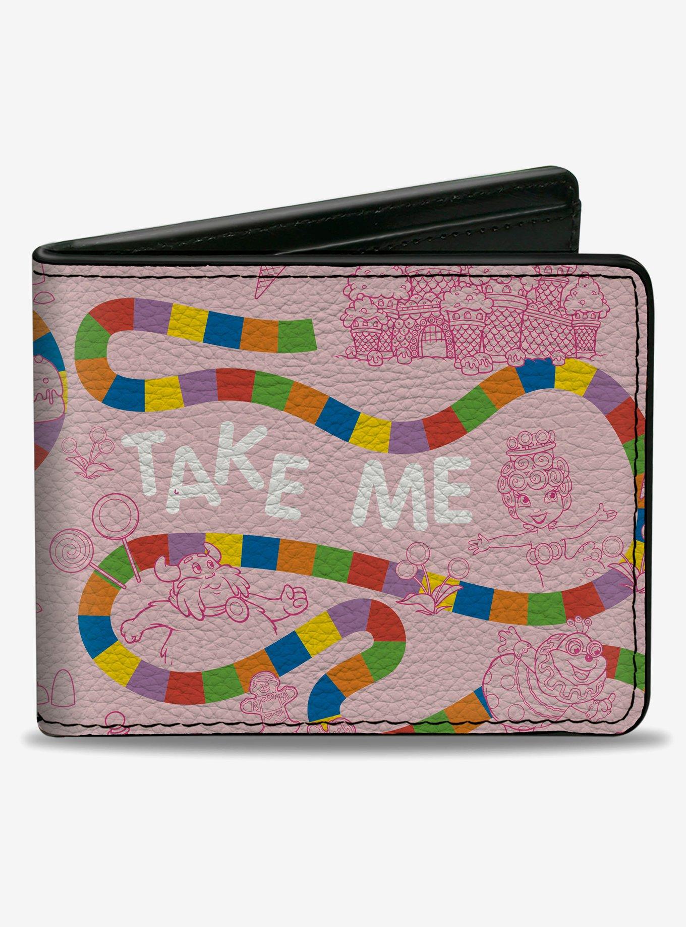 Candy Land Game Path and Characters Take Me To The Candy Pink Bifold Wallet, , hi-res