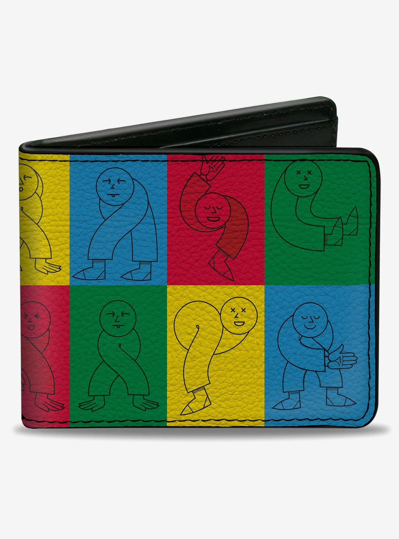 Twister Character Pose Blocks Multi Color Bifold Wallet, , hi-res