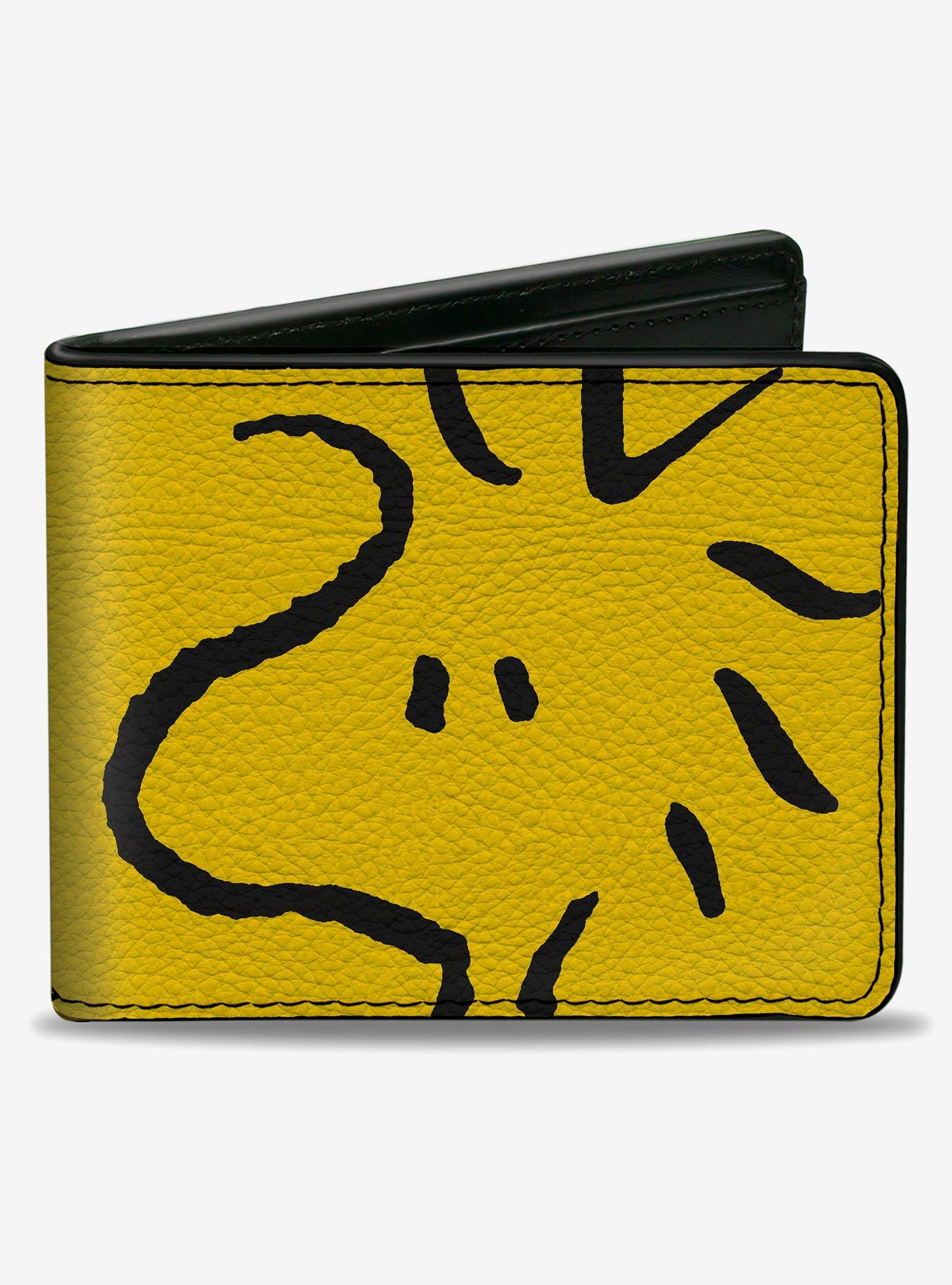 Peanuts Woodstock Face Yellow Black Bifold Wallet, , hi-res