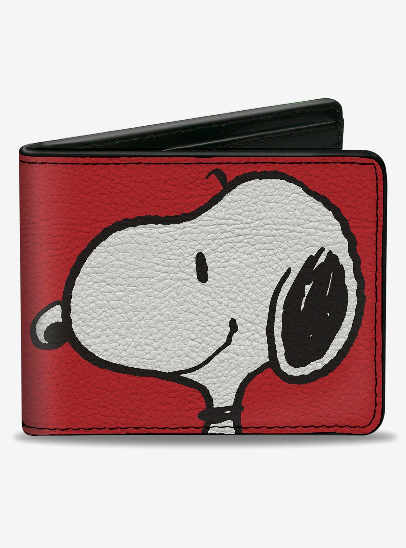 Peanuts Snoopy Smiling Profile Pose Red Bifold Wallet, , hi-res