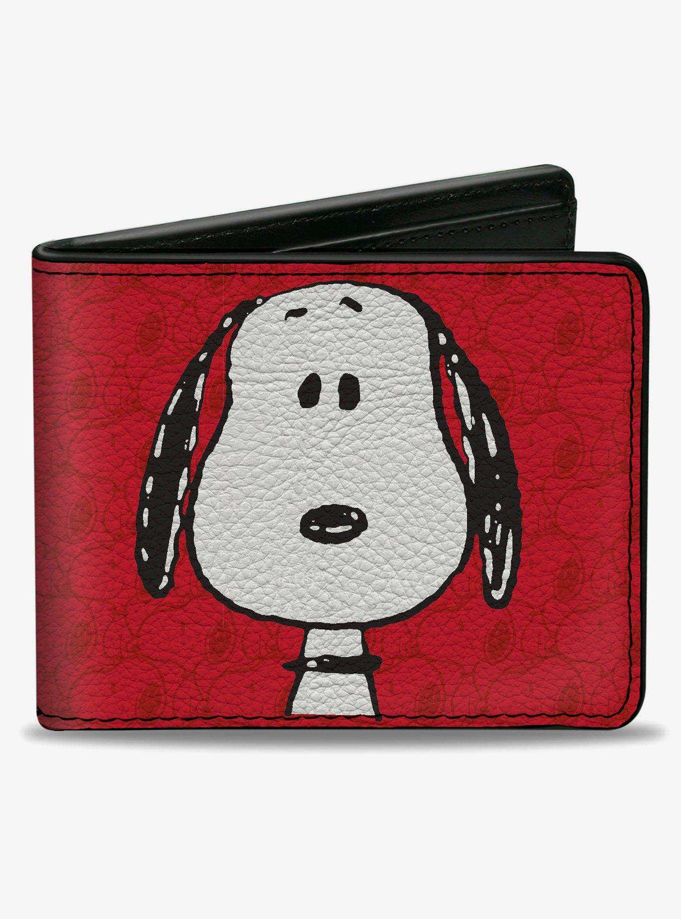 Peanuts Snoopy Face and Profile Pose Reds Bifold Wallet, , hi-res