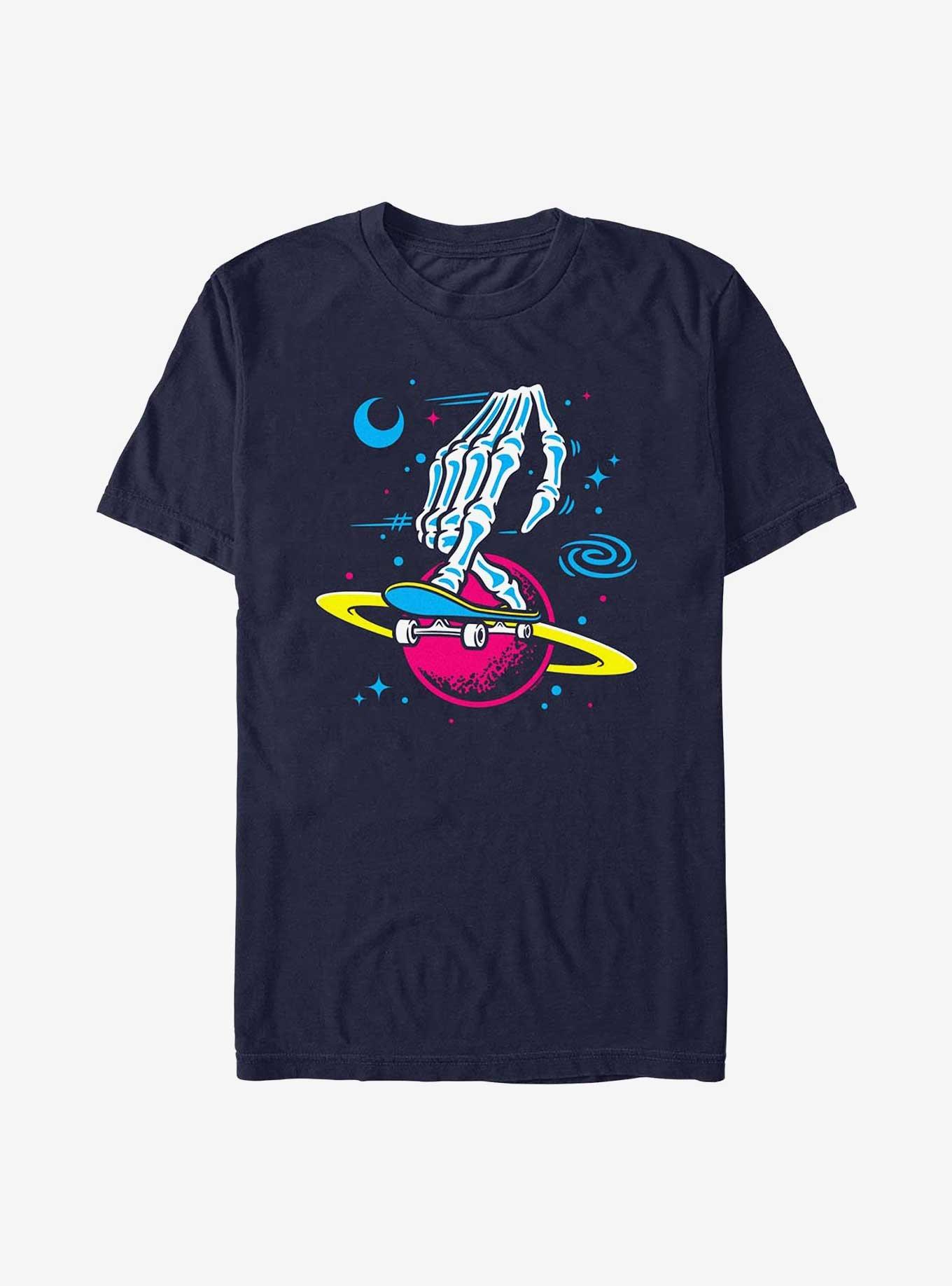 Greg Lutzka Skeletal Hand In Space T-Shirt, NAVY, hi-res