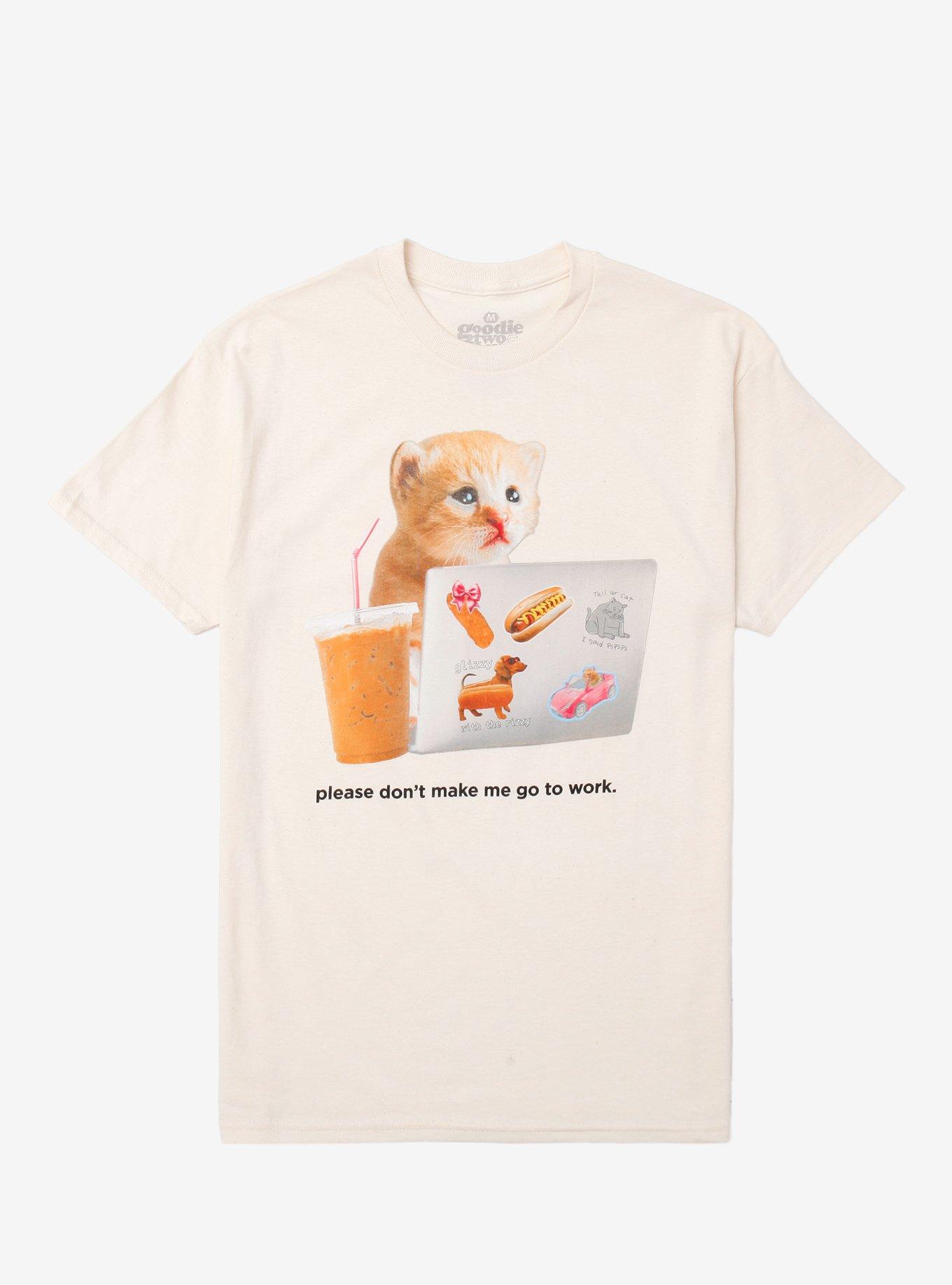 Don't Make Me Work Cat T-Shirt By Goodie Two Sleeves, , hi-res