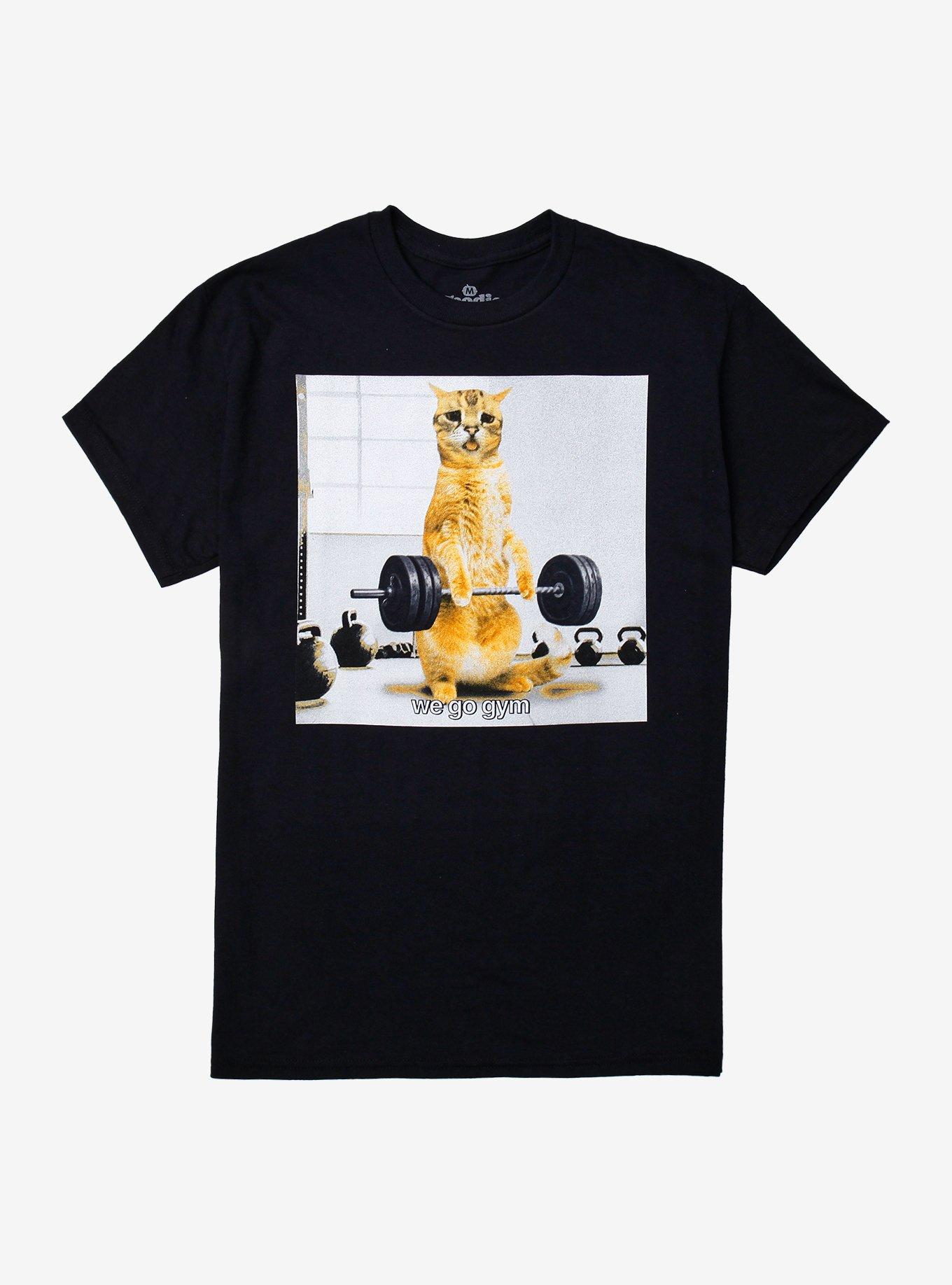 We Go Gym Cat T-Shirt By Goodie Two Sleeves, , hi-res