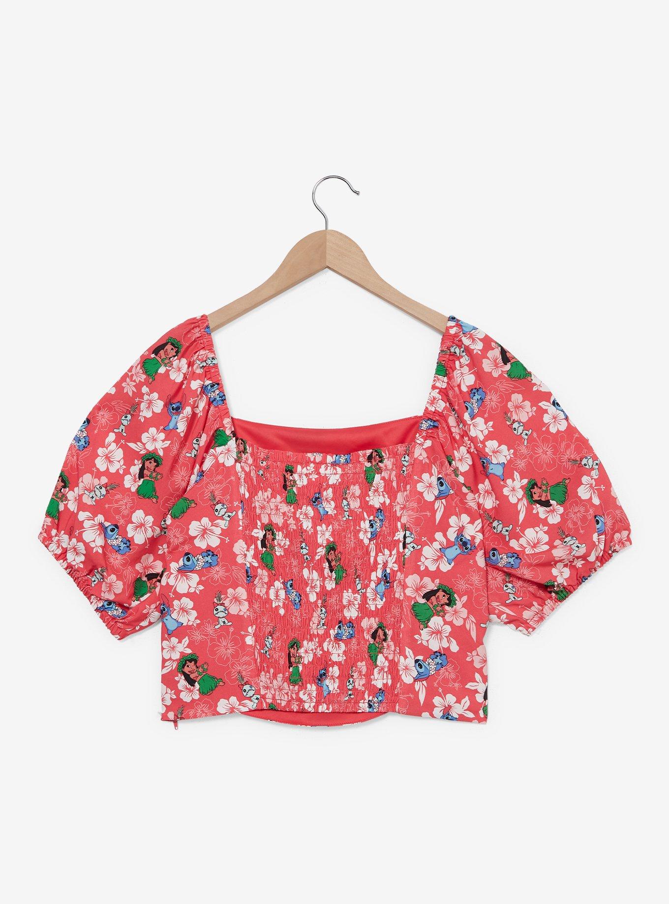Disney Lilo & Stitch Hibiscus Women's Plus Size Crop Top