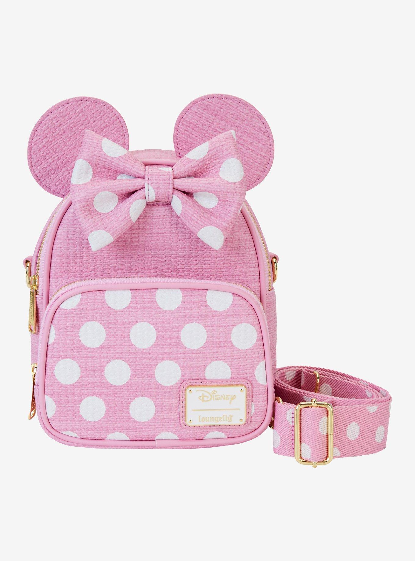 Loungefly Disney Minnie Mouse Polka Dot Straw Ears Convertible Crossbody Bag, , hi-res