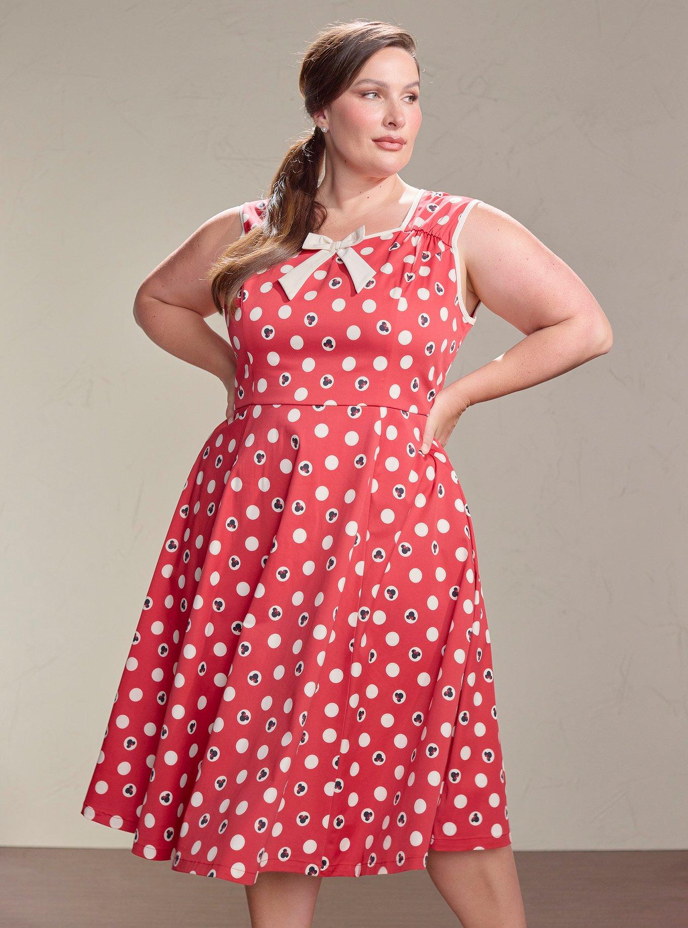 Her Universe Disney Minnie Mouse Polka Dot Retro Dress Plus Size Her Universe Exclusive, , hi-res
