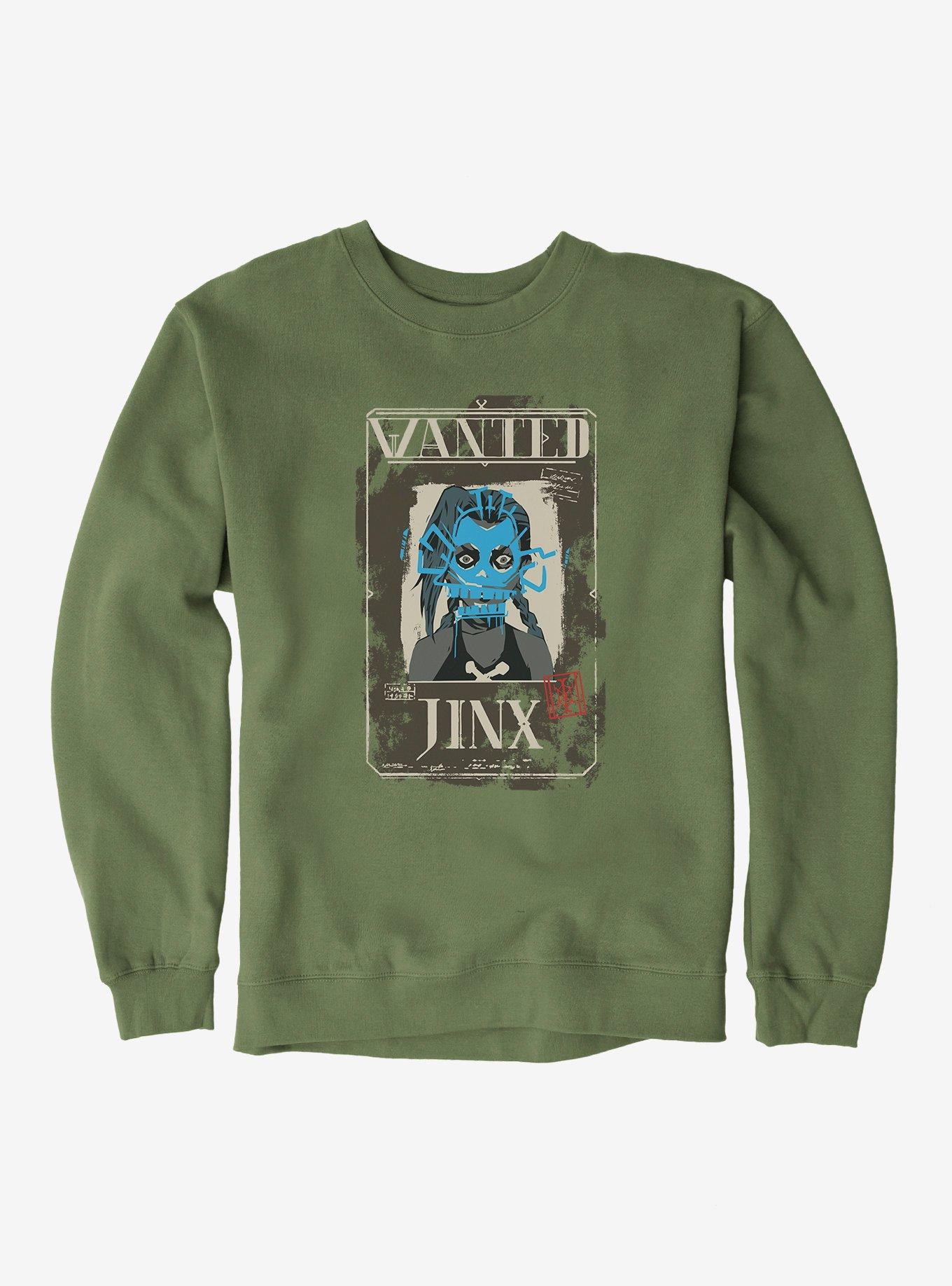 Arcane Jinx Wanted Poster Sweatshirt, MILITARY GREEN, hi-res