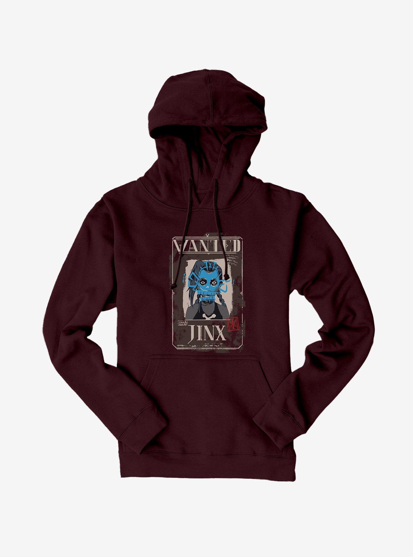 Arcane Jinx Wanted Poster Hoodie, MAROON, hi-res
