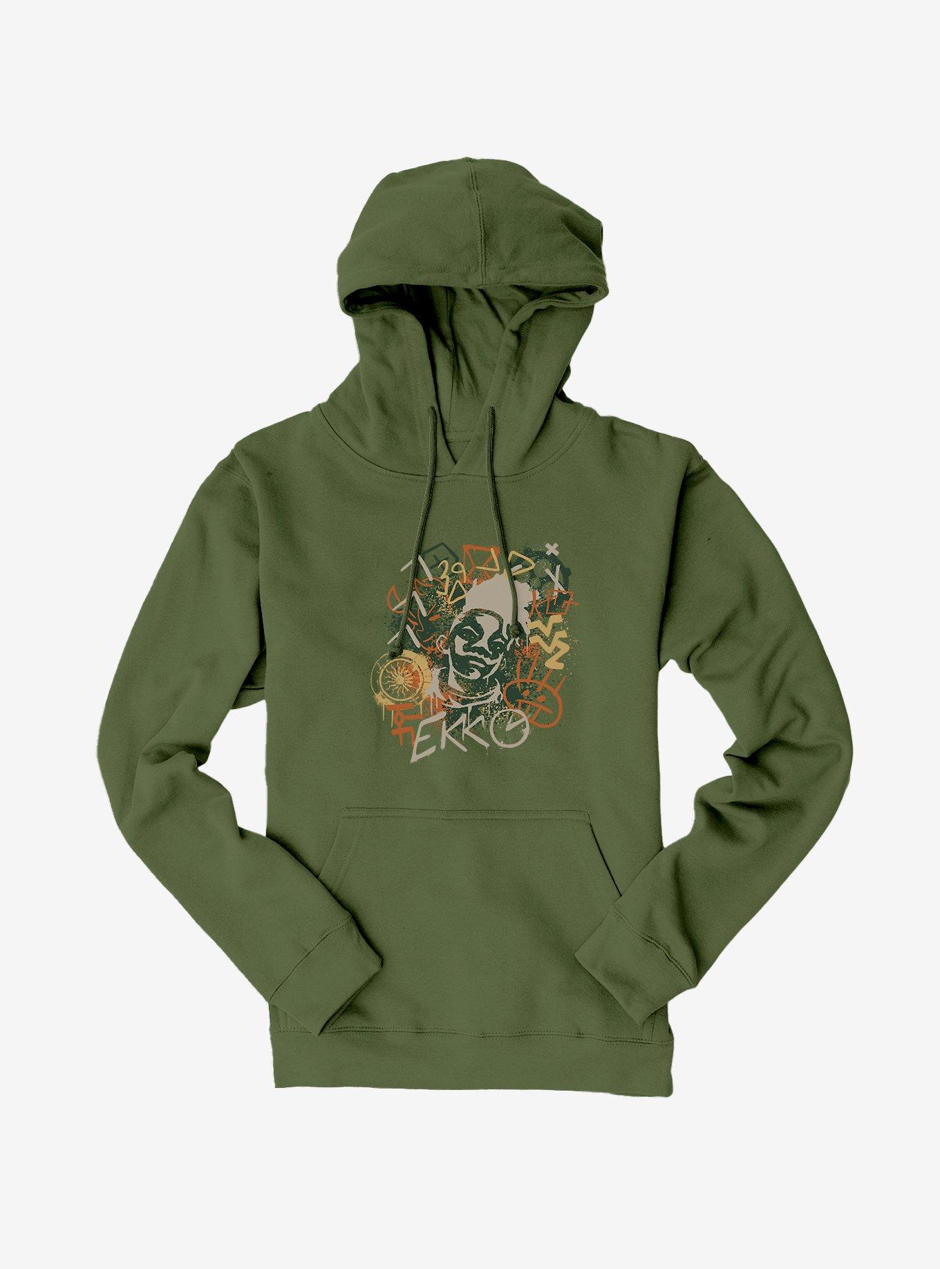 Arcane Graffiti Ekko Hoodie, MILITARY GREEN, hi-res