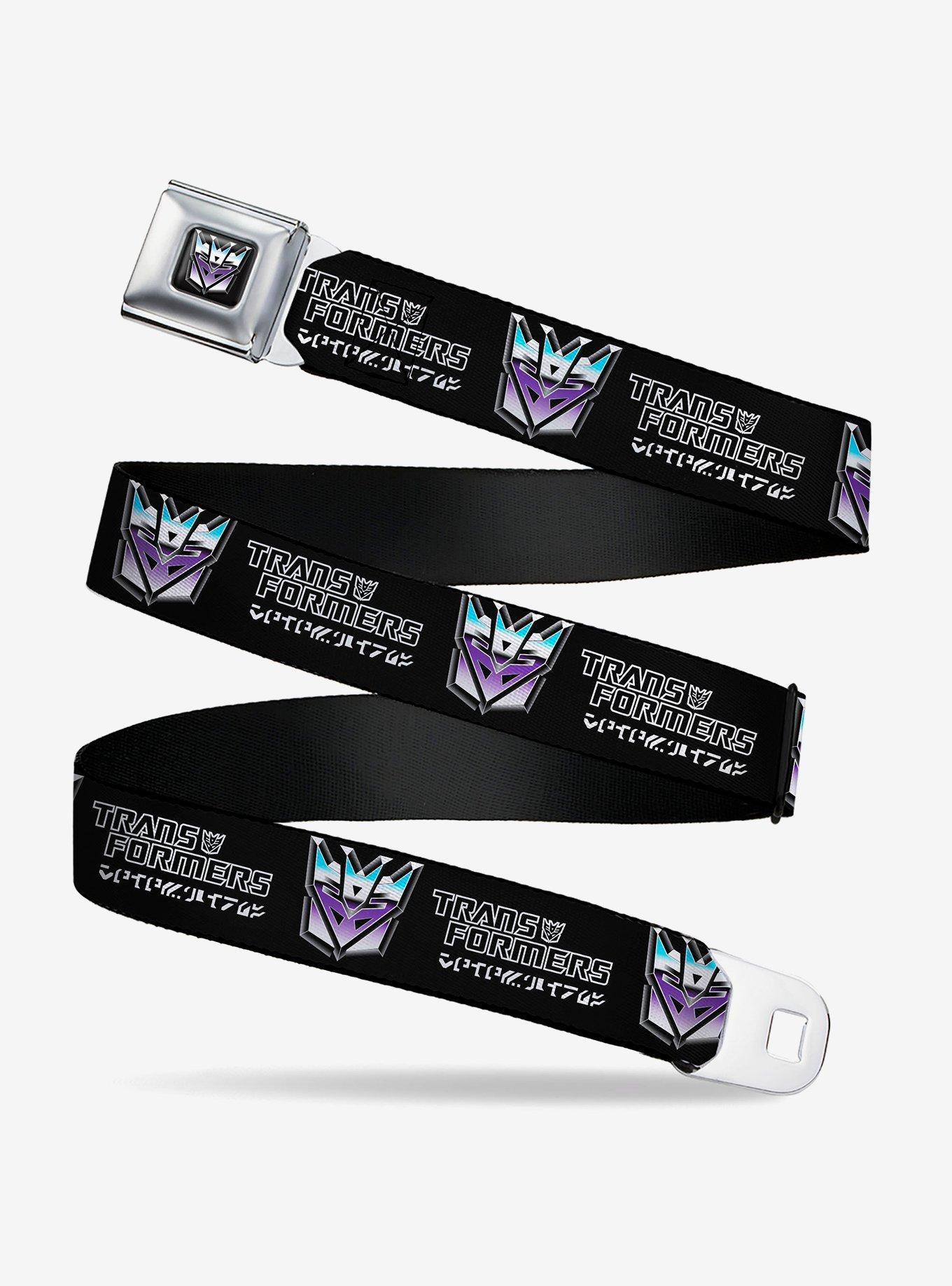 Transformers Decepticons Cybertronian Icon Seatbelt Buckle Belt, BLACK, hi-res
